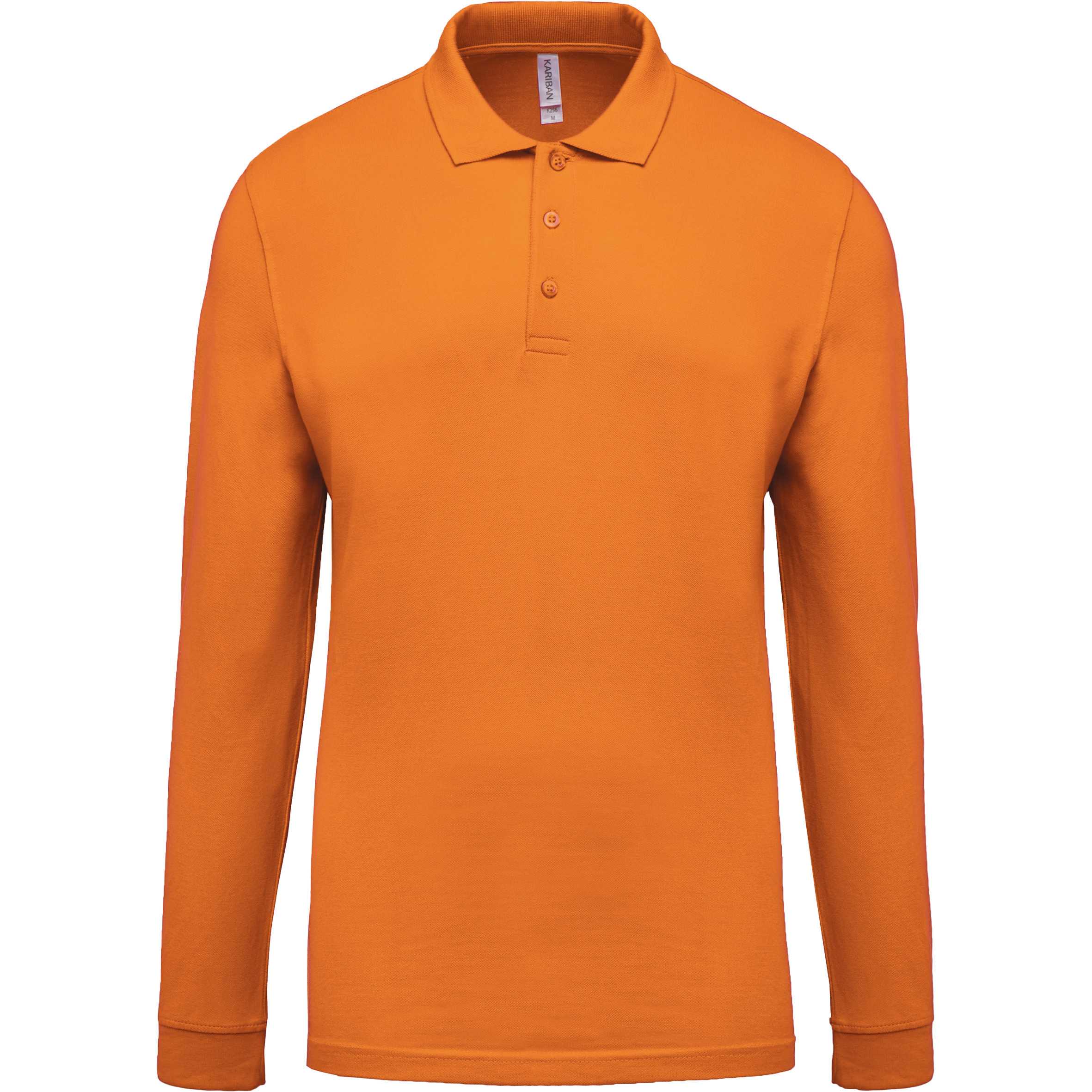 Polo piqué de manga larga de hombre Orange