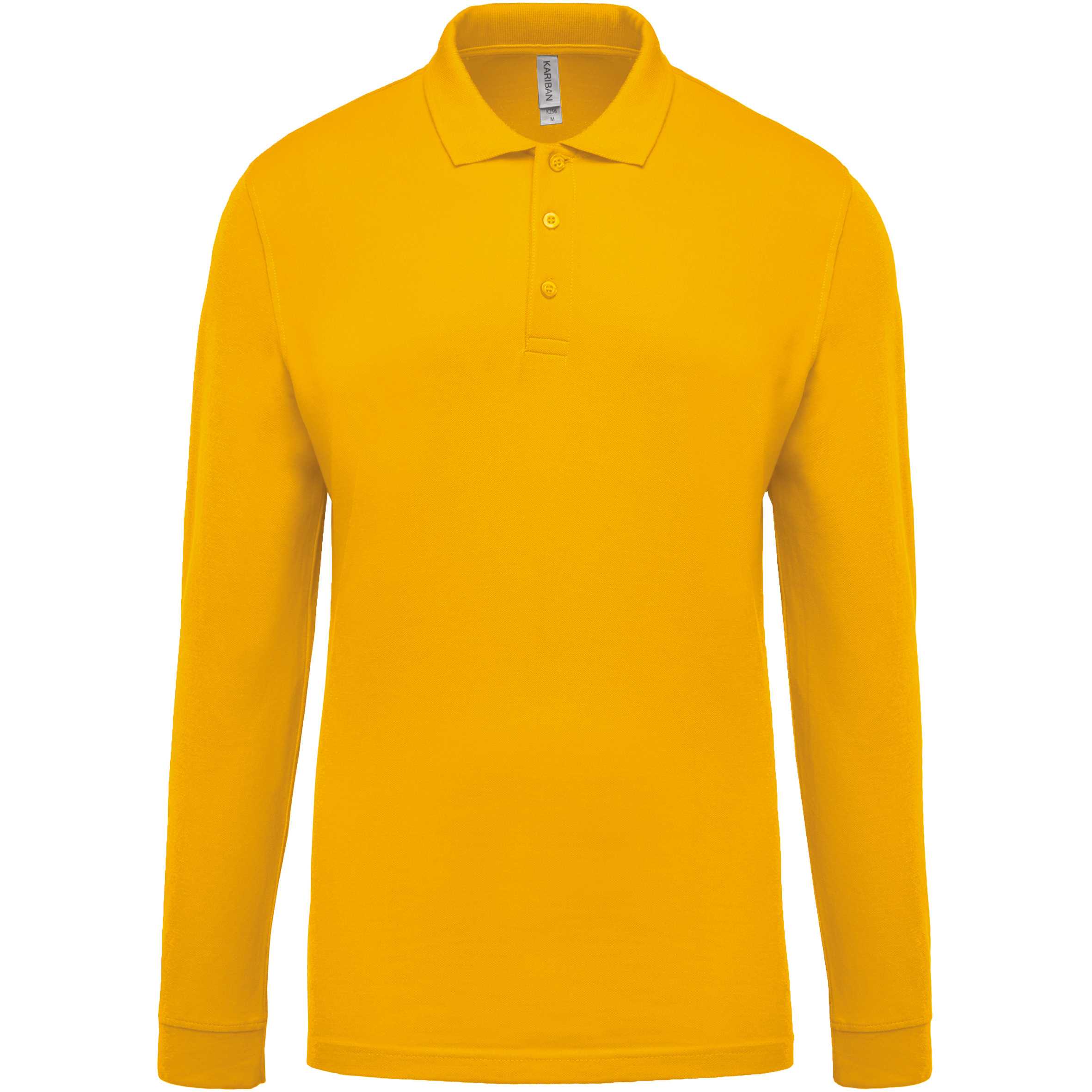 Polo piqué de manga larga de hombre Yellow