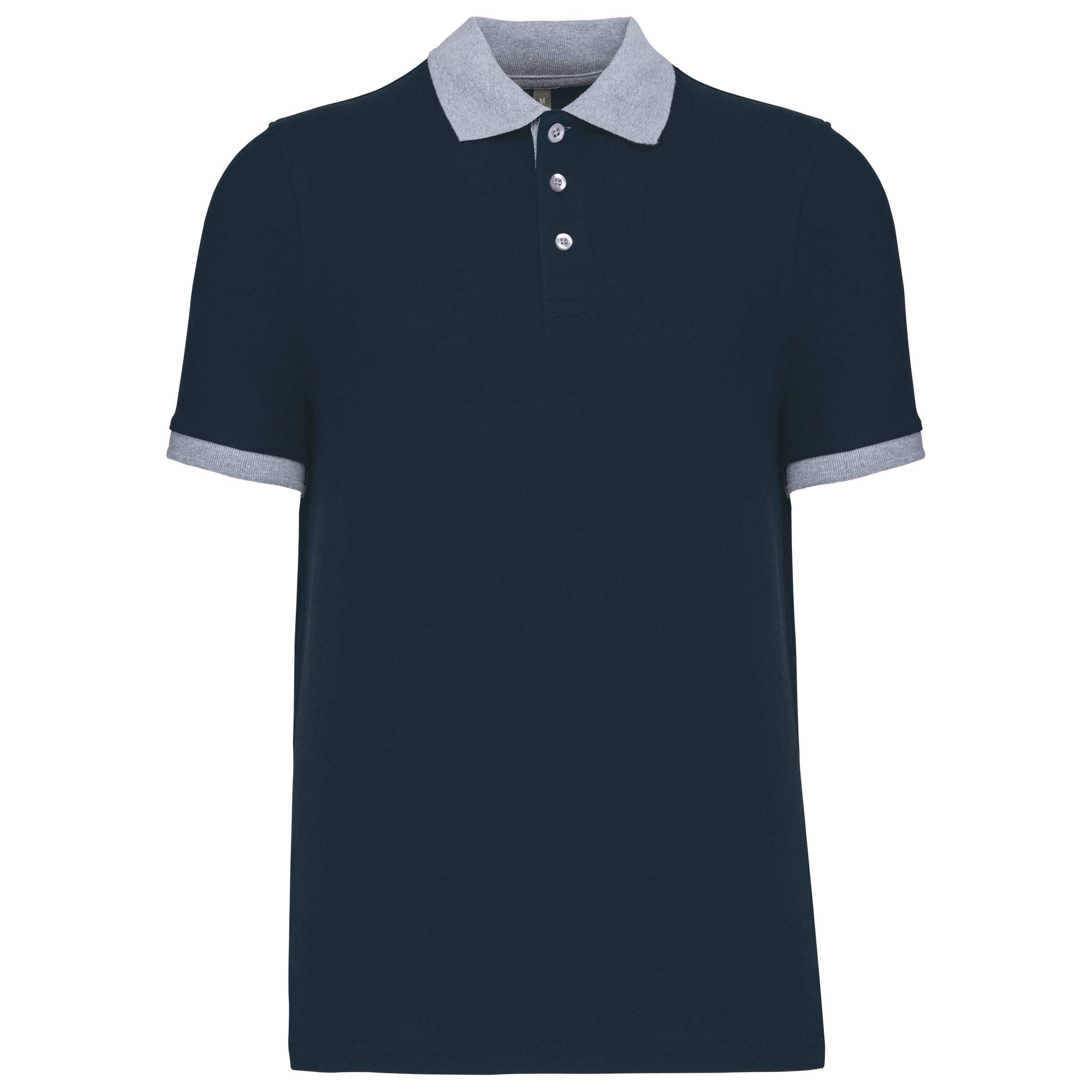 Polo piqué bicolor hombre Navy / Oxford Grey