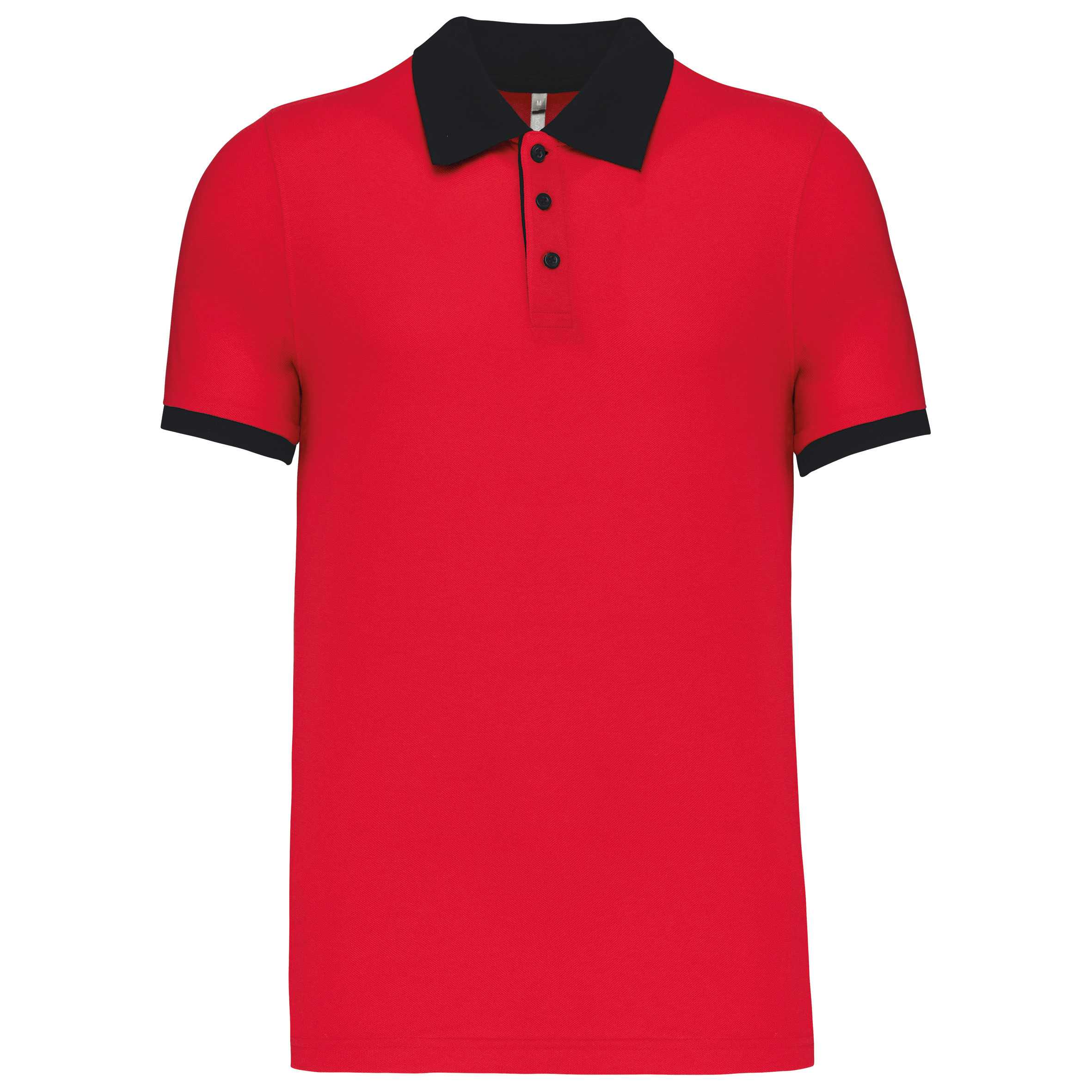 Polo piqué bicolor hombre Red / Black