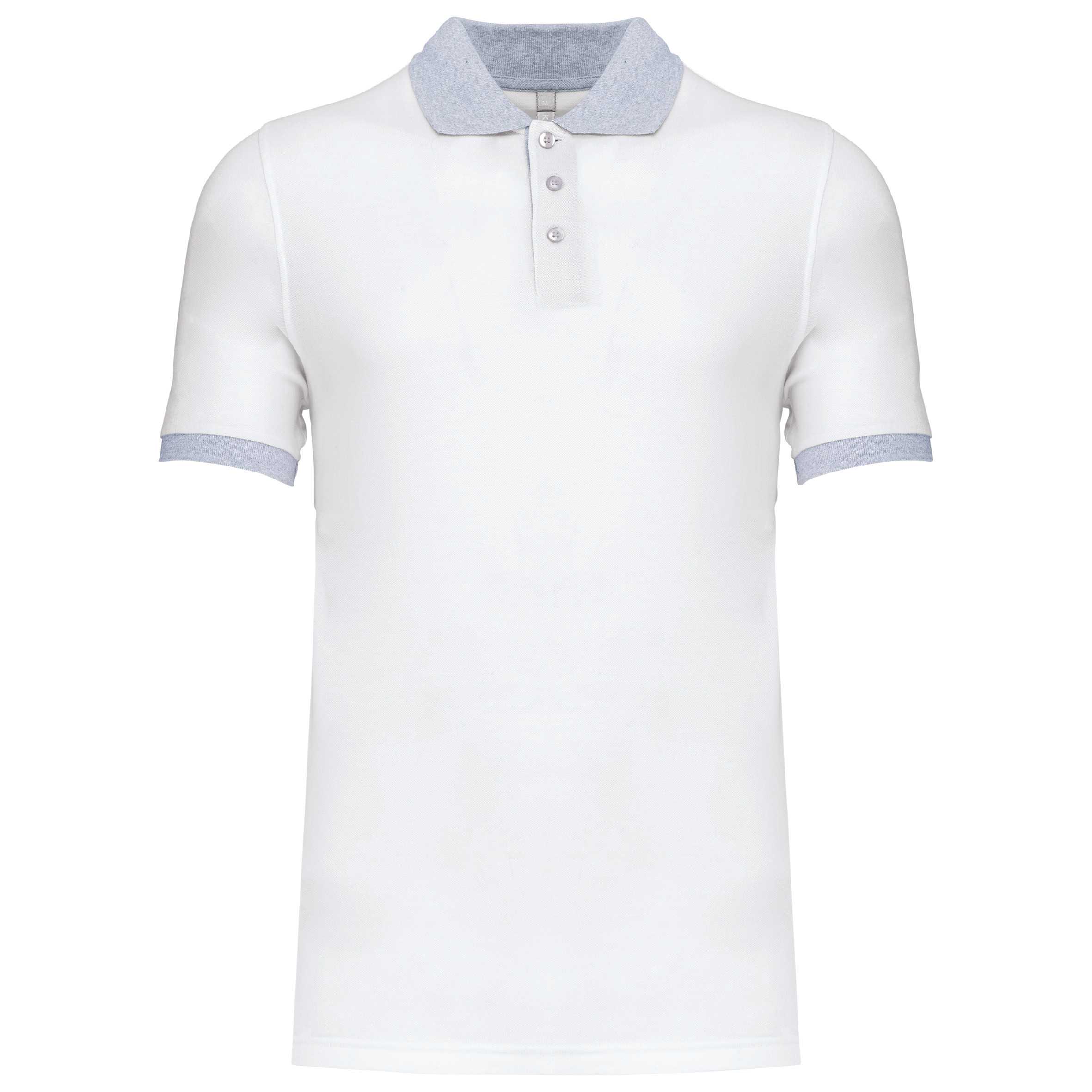 Polo piqué bicolor hombre White / Oxford Grey