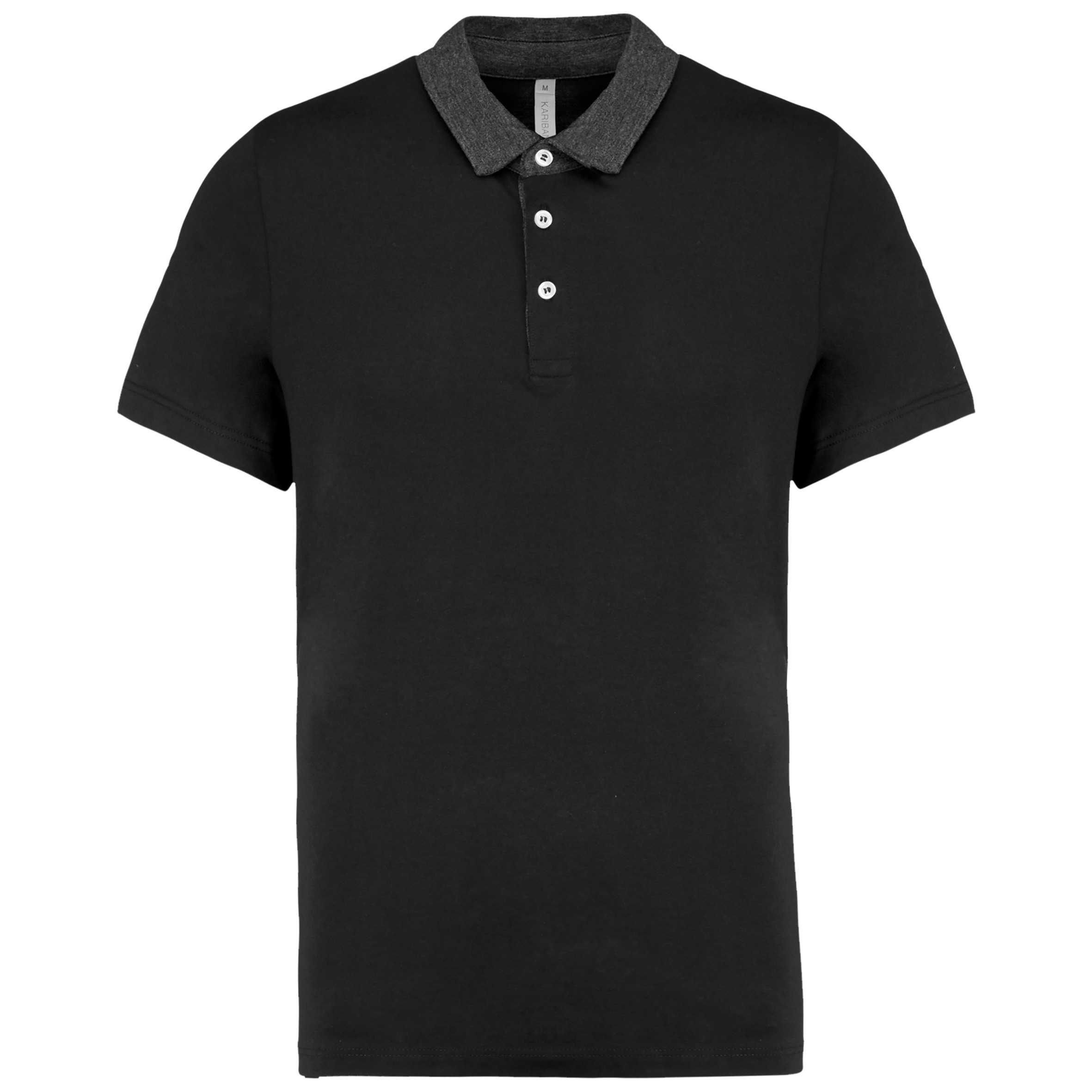Polo jersey bicolor hombre Black / Dark Grey Heather