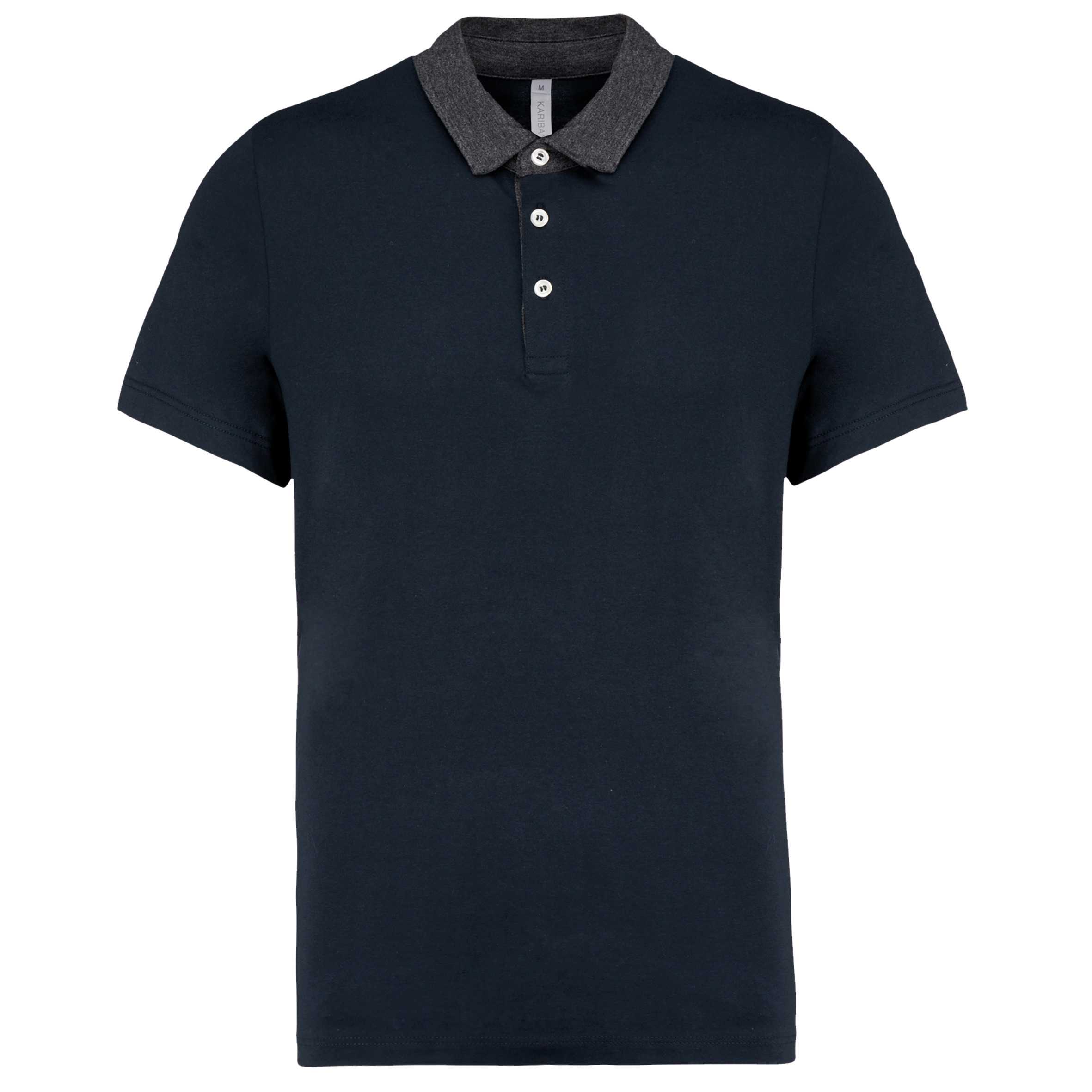 Polo jersey bicolor hombre Navy / Dark Grey Heather