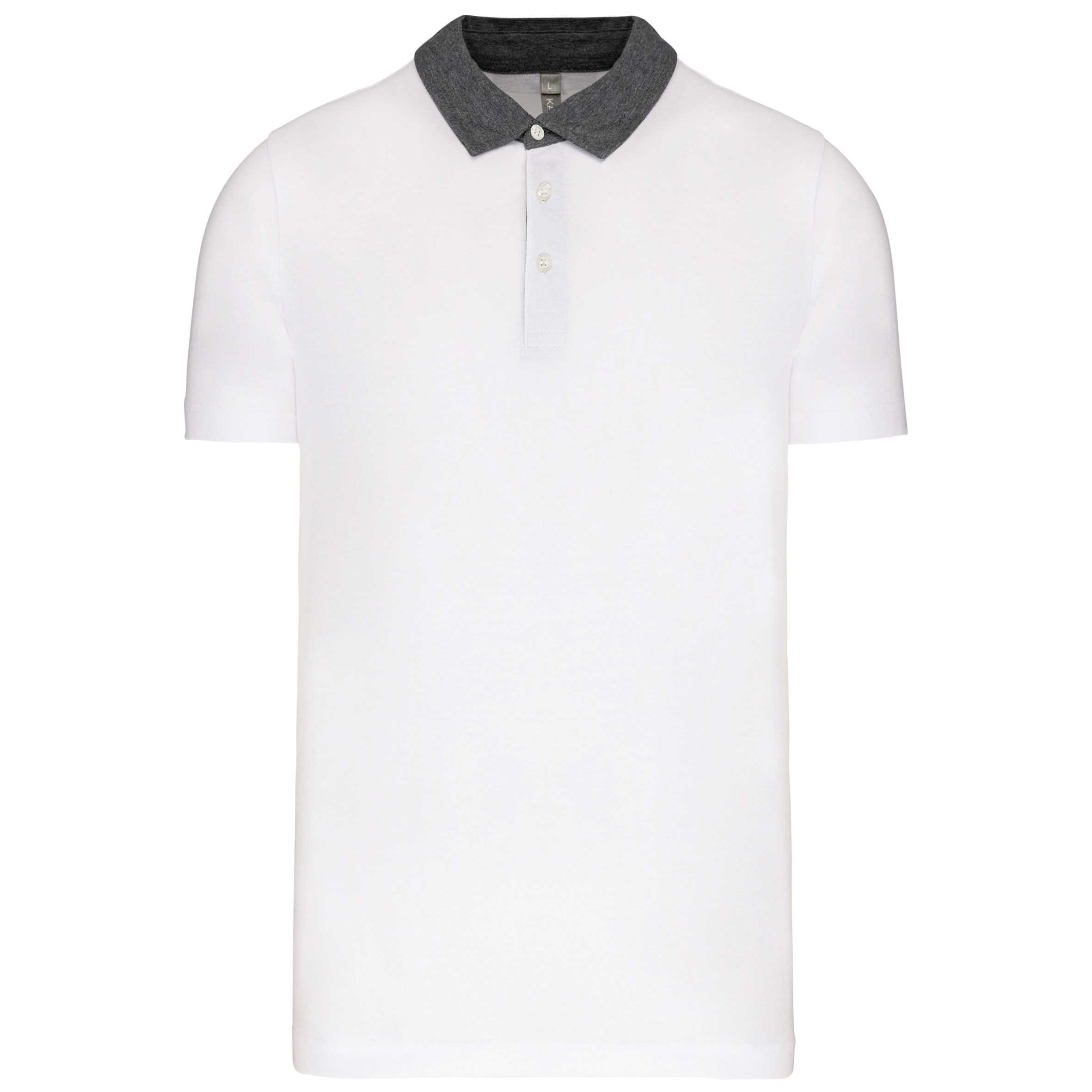 Polo jersey bicolor hombre White / Dark Grey Heather