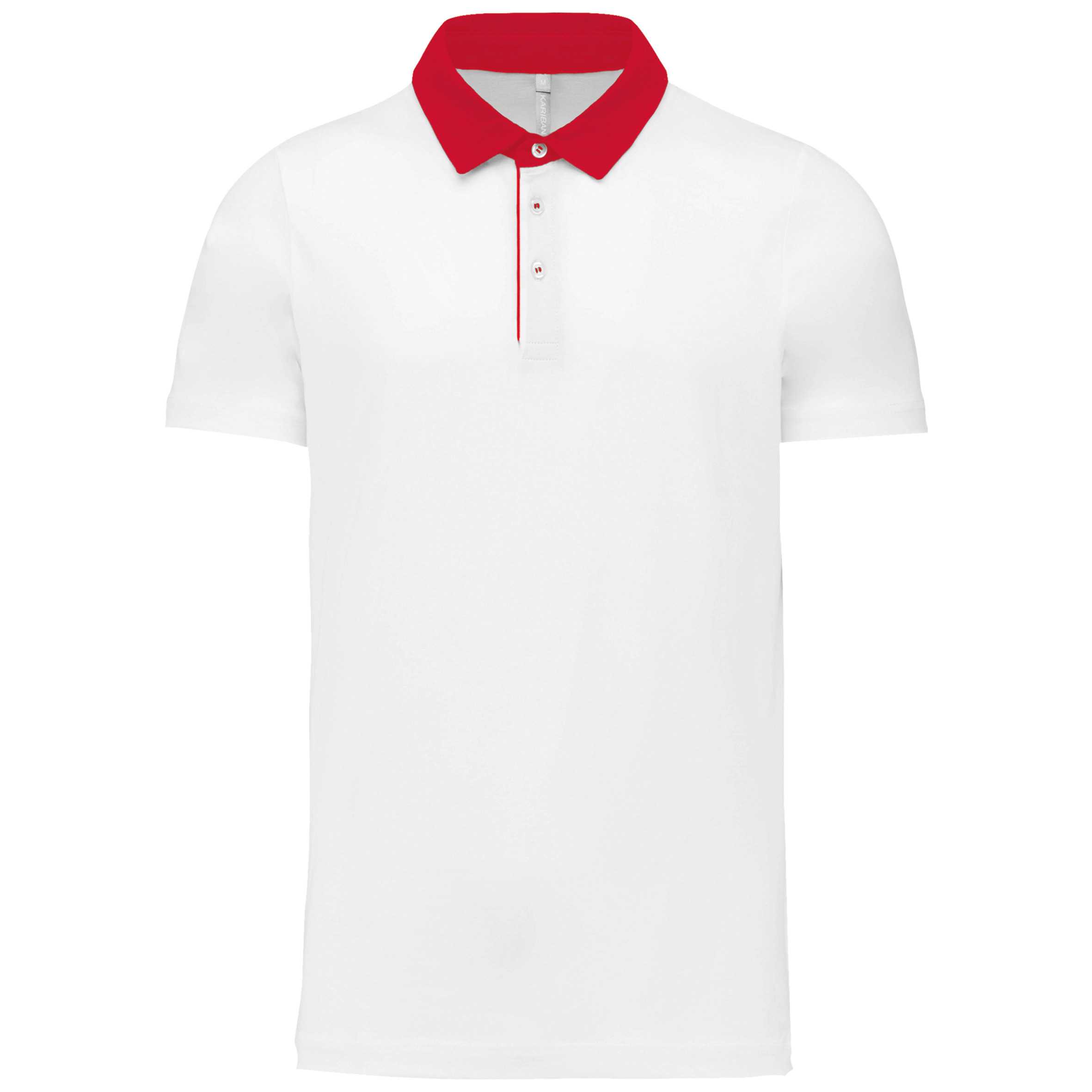 Polo jersey bicolor hombre White / Red