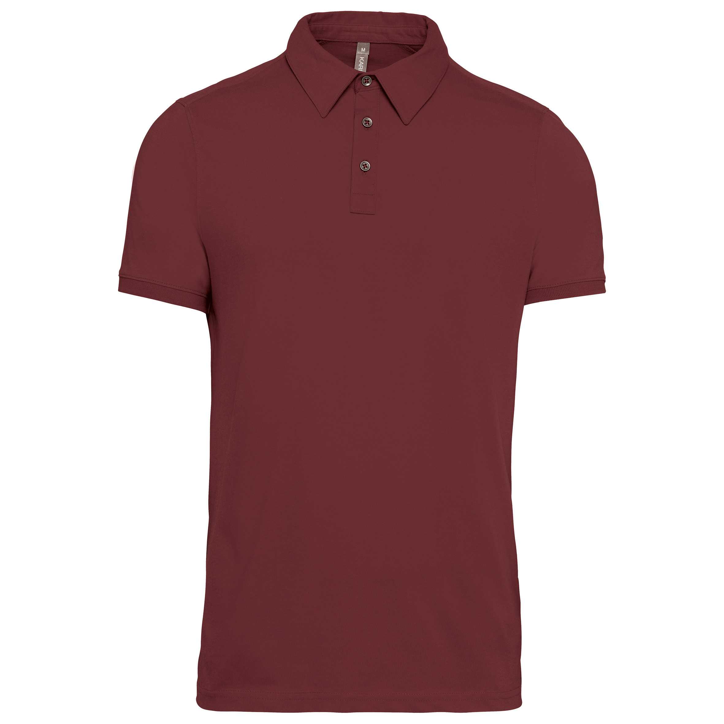 Polo jersey manga corta hombre Wine