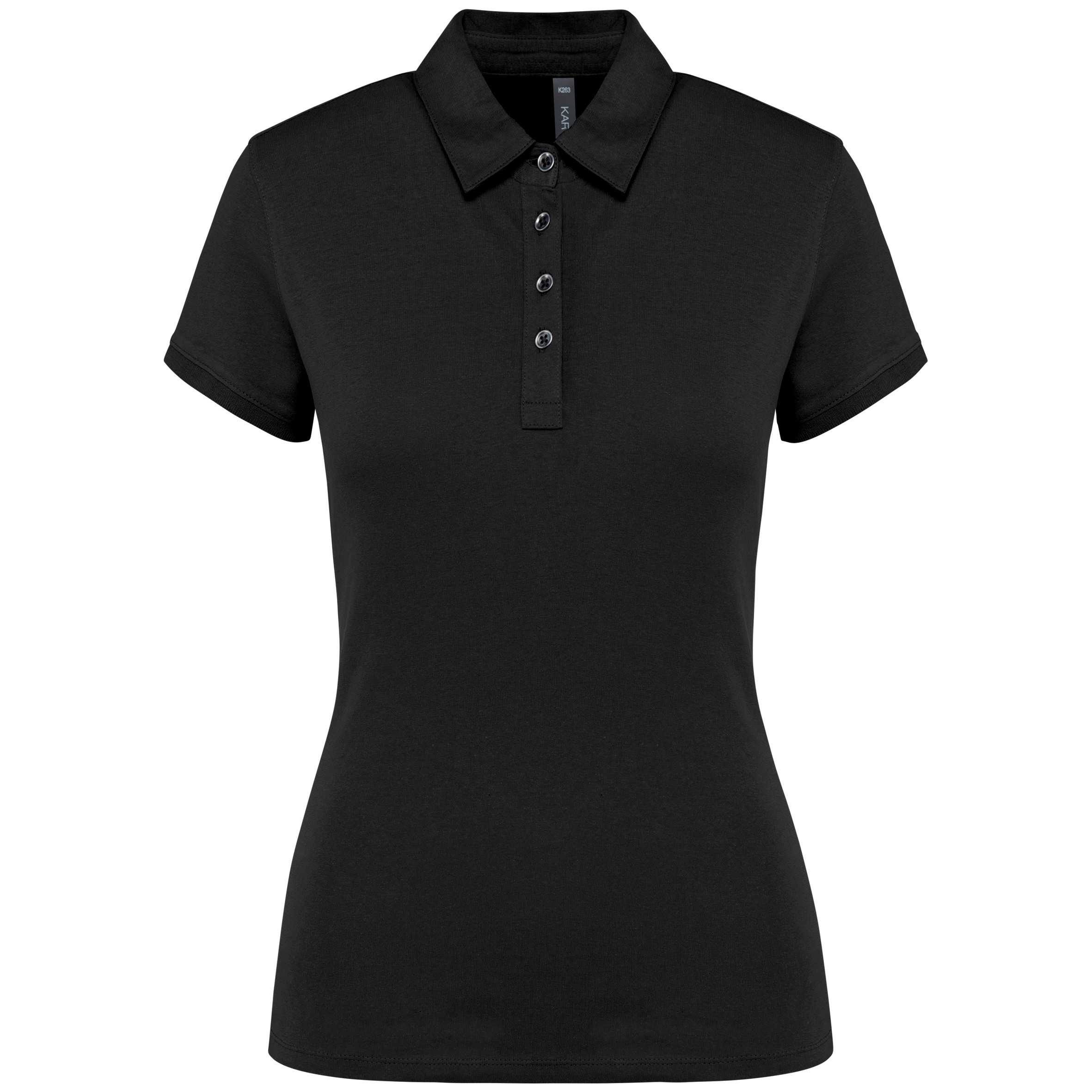 Polo jersey manga corta mujer Black