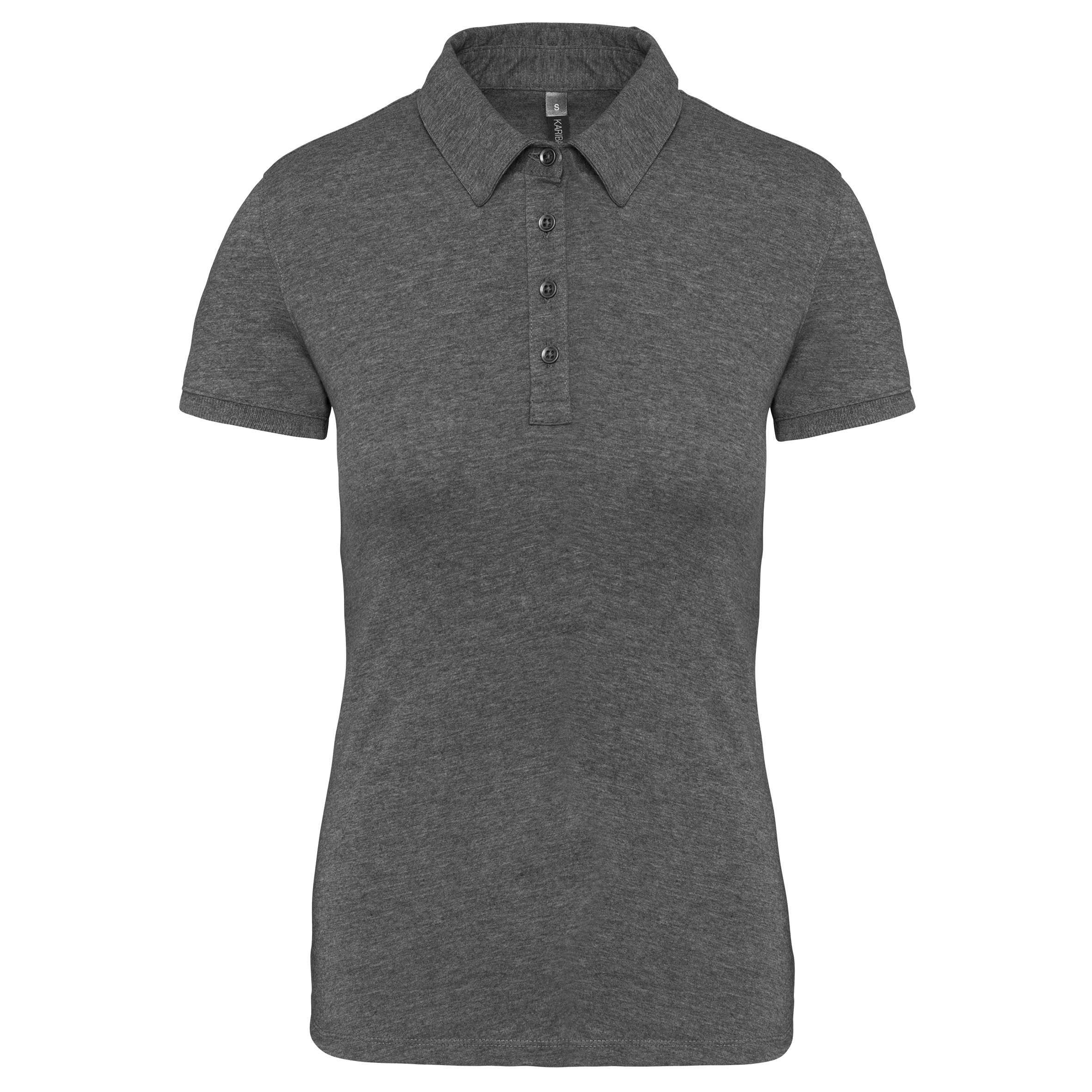 Polo jersey manga corta mujer Grey Heather