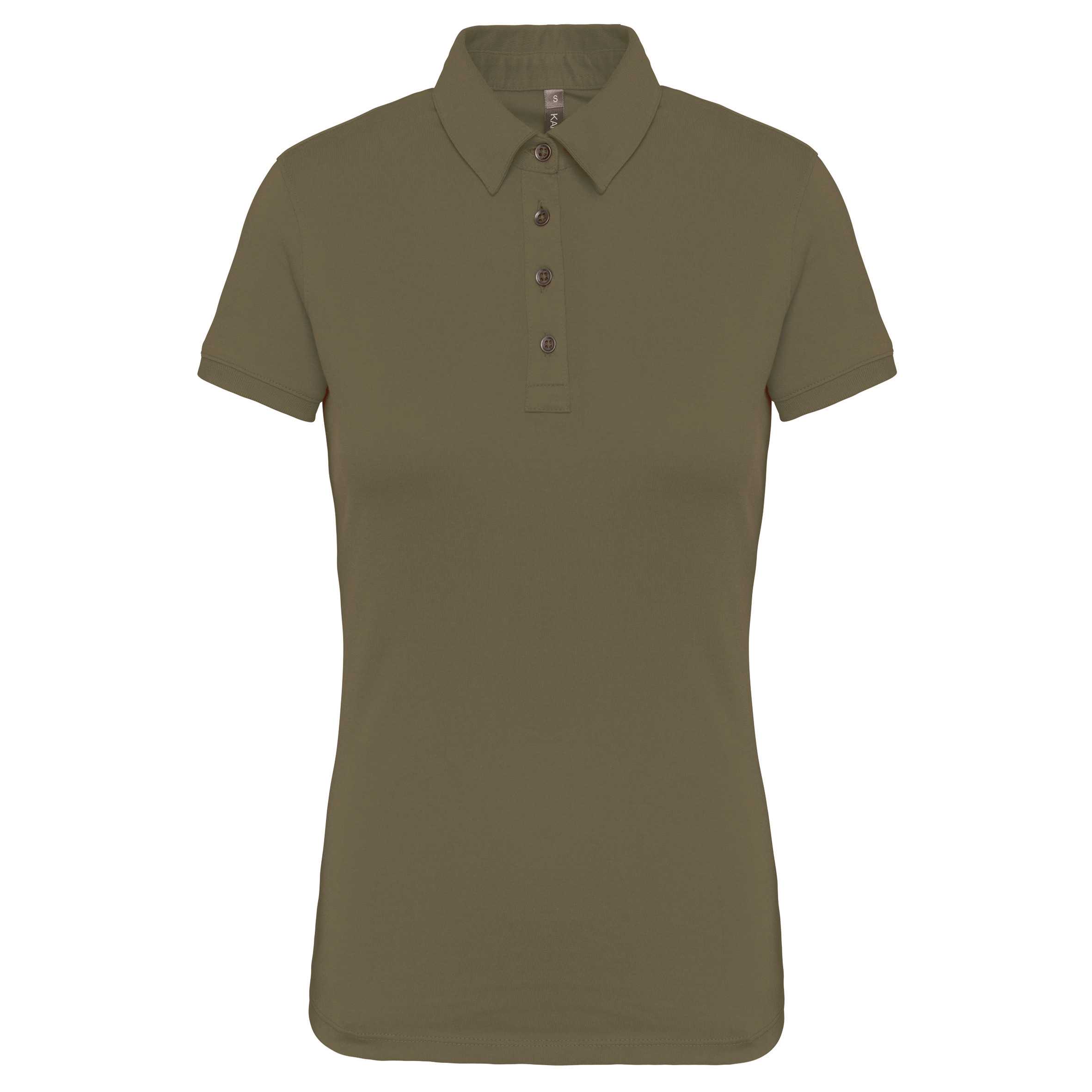 Polo jersey manga corta mujer Light khaki