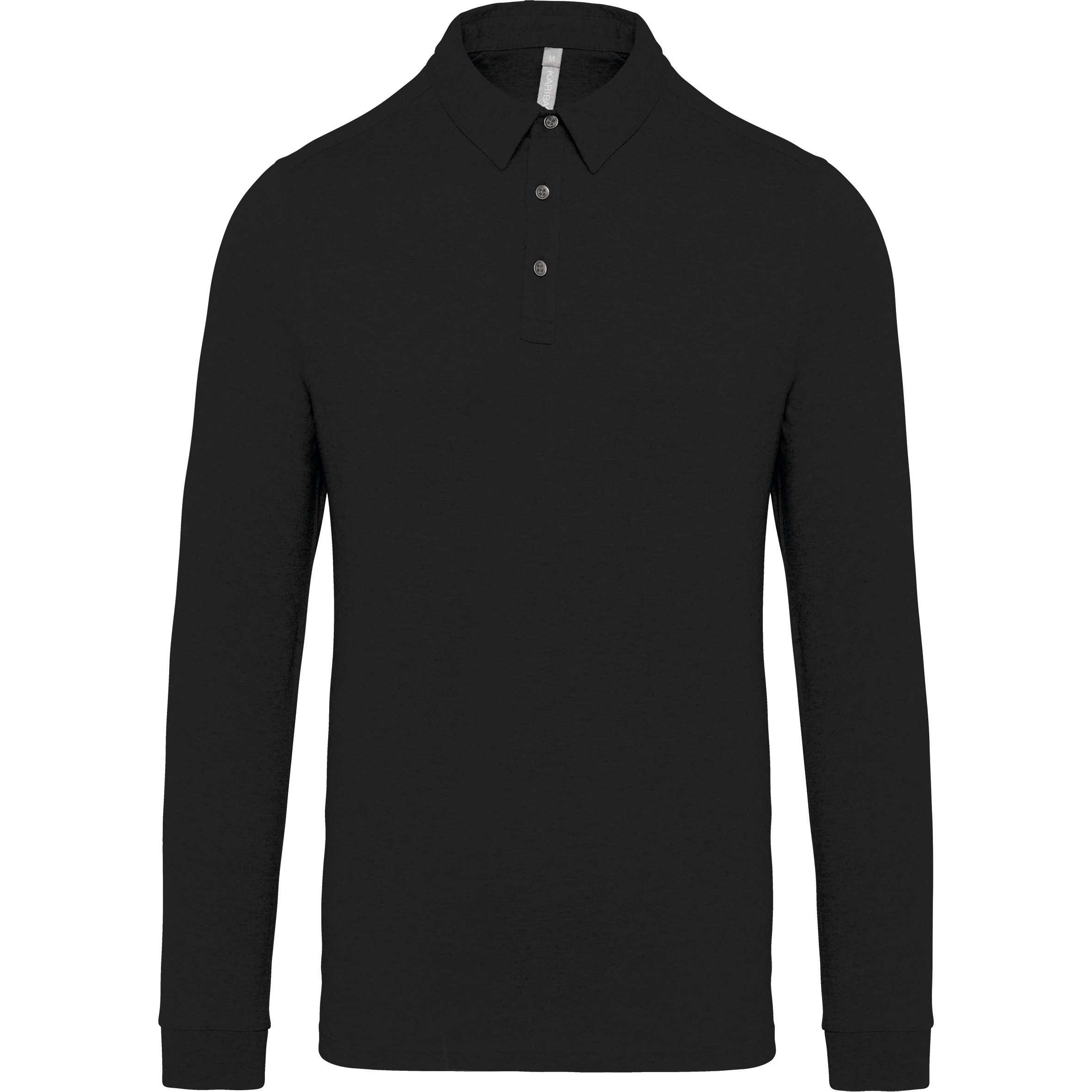 Polo jersey manga larga hombre Black