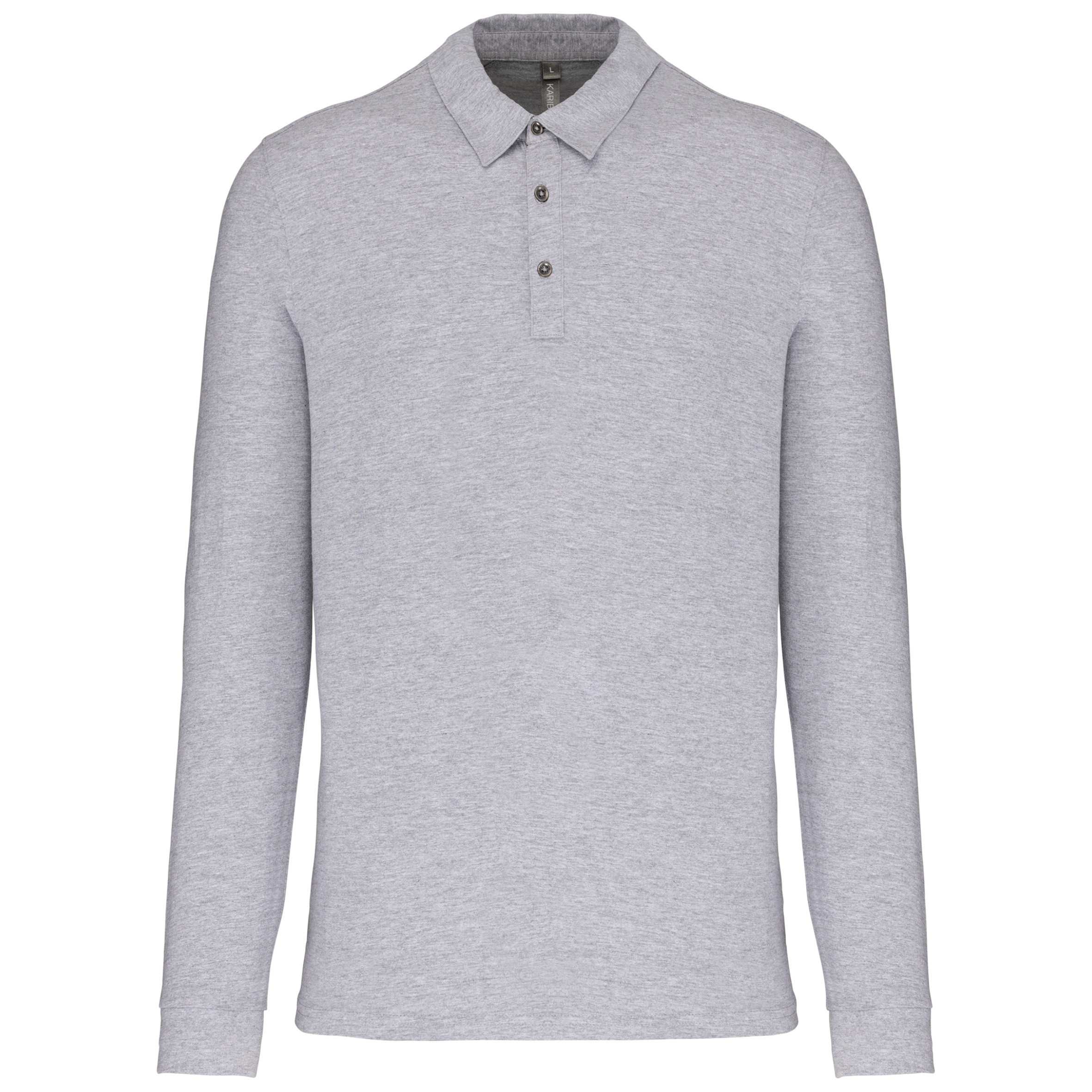 Polo jersey manga larga hombre Oxford Grey