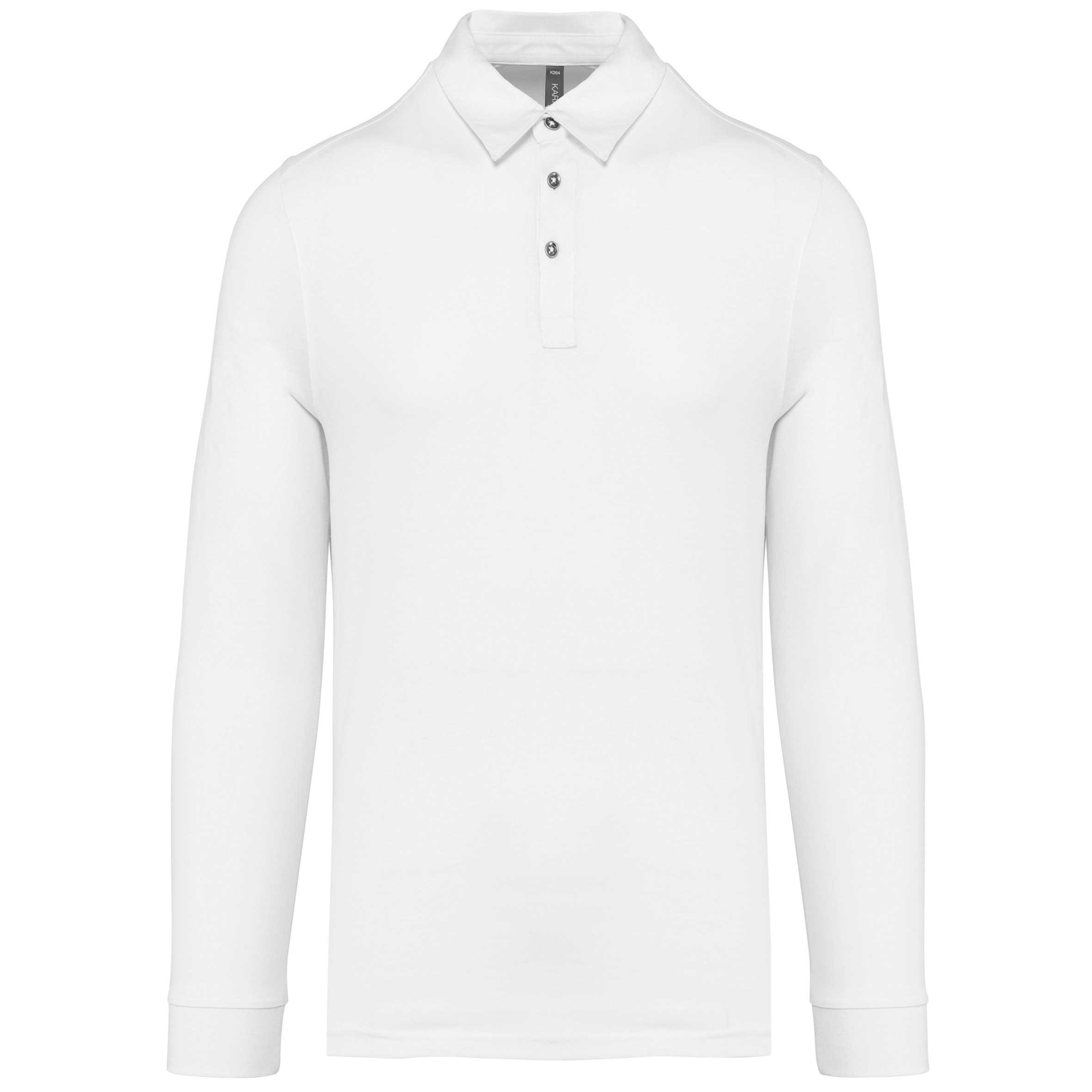 Polo jersey manga larga hombre White