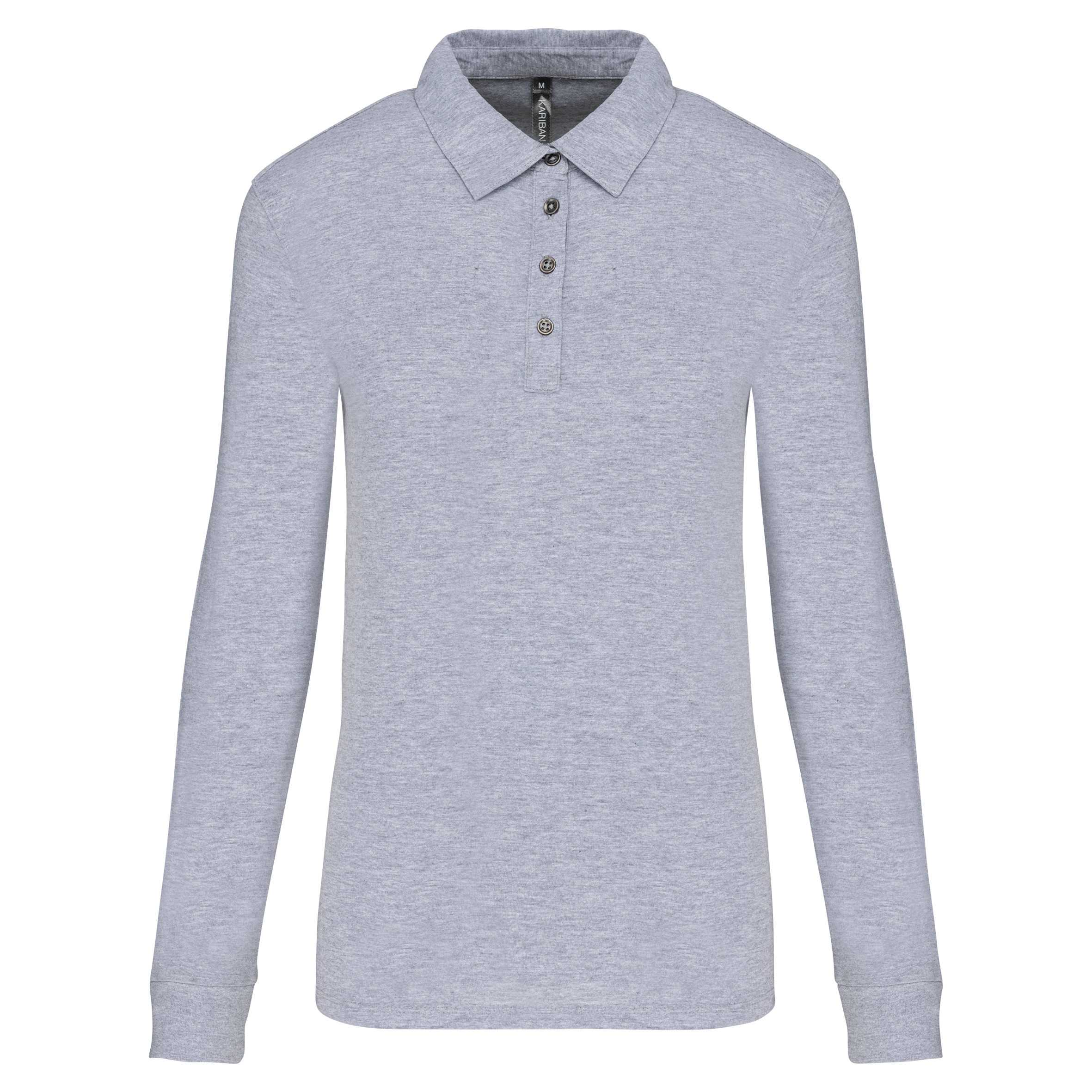 Polo jersey manga larga mujer Oxford Grey