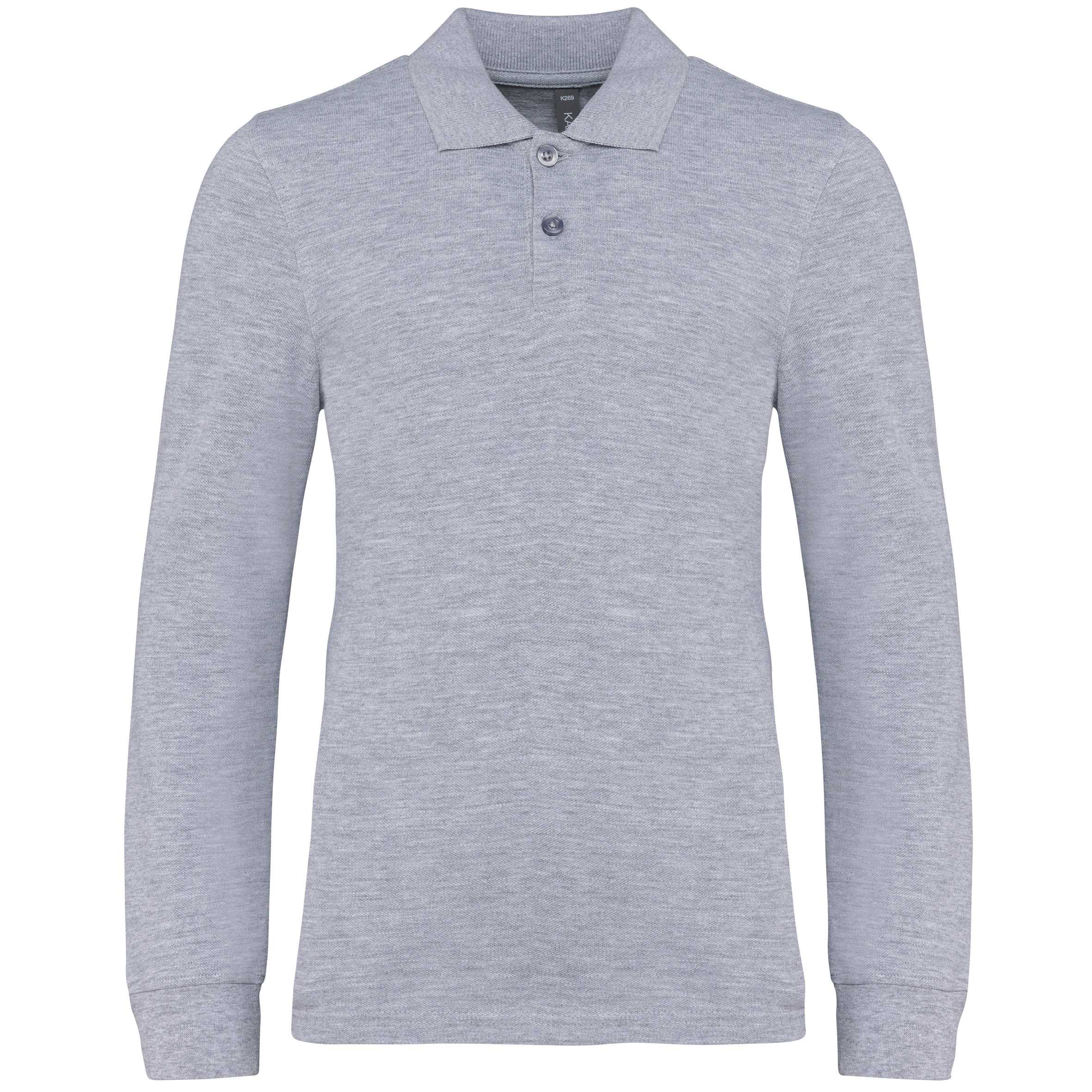 Polo manga larga infantil Oxford Grey
