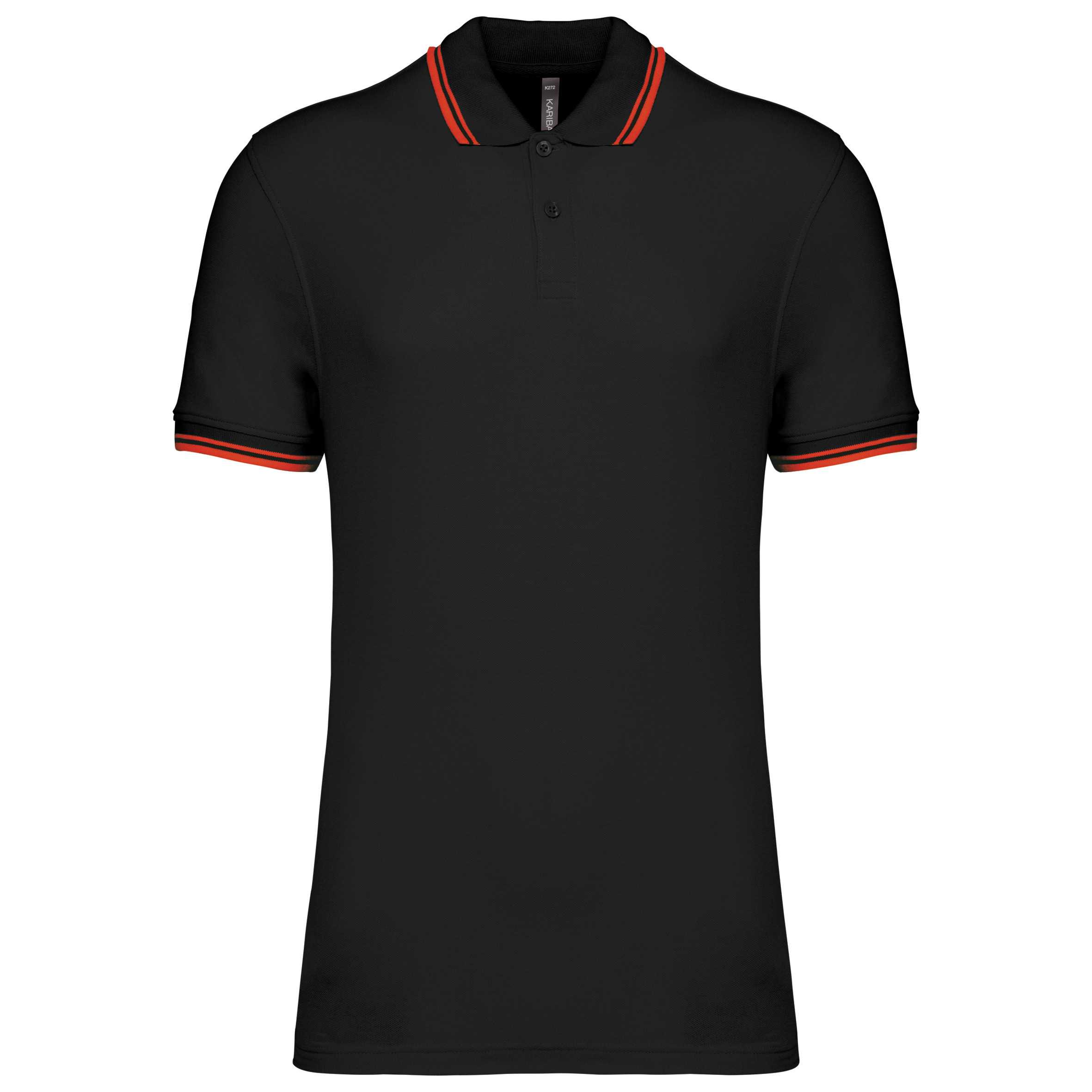 Polo manga corta a rayas hombre Black / Red