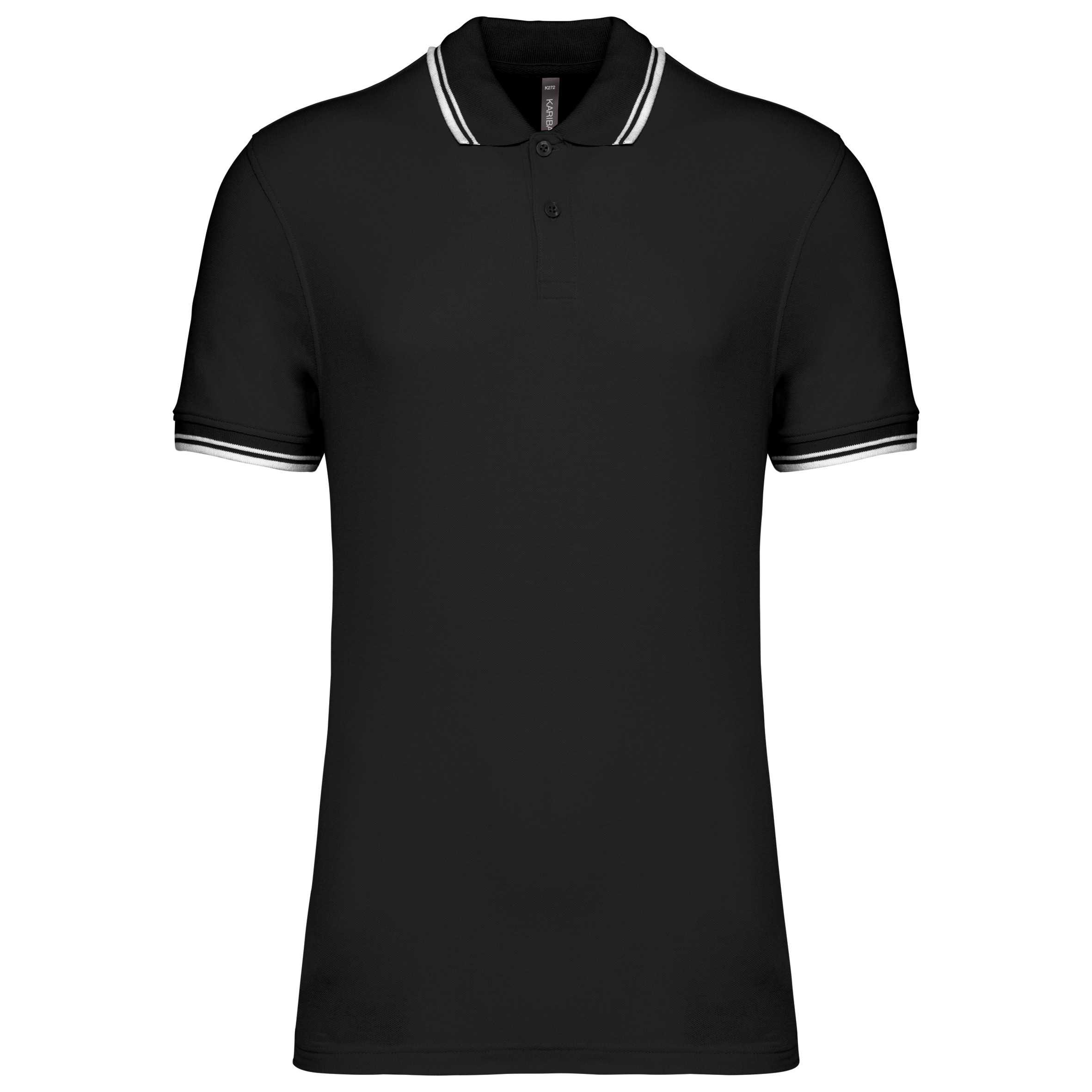 Polo manga corta a rayas hombre Black / White