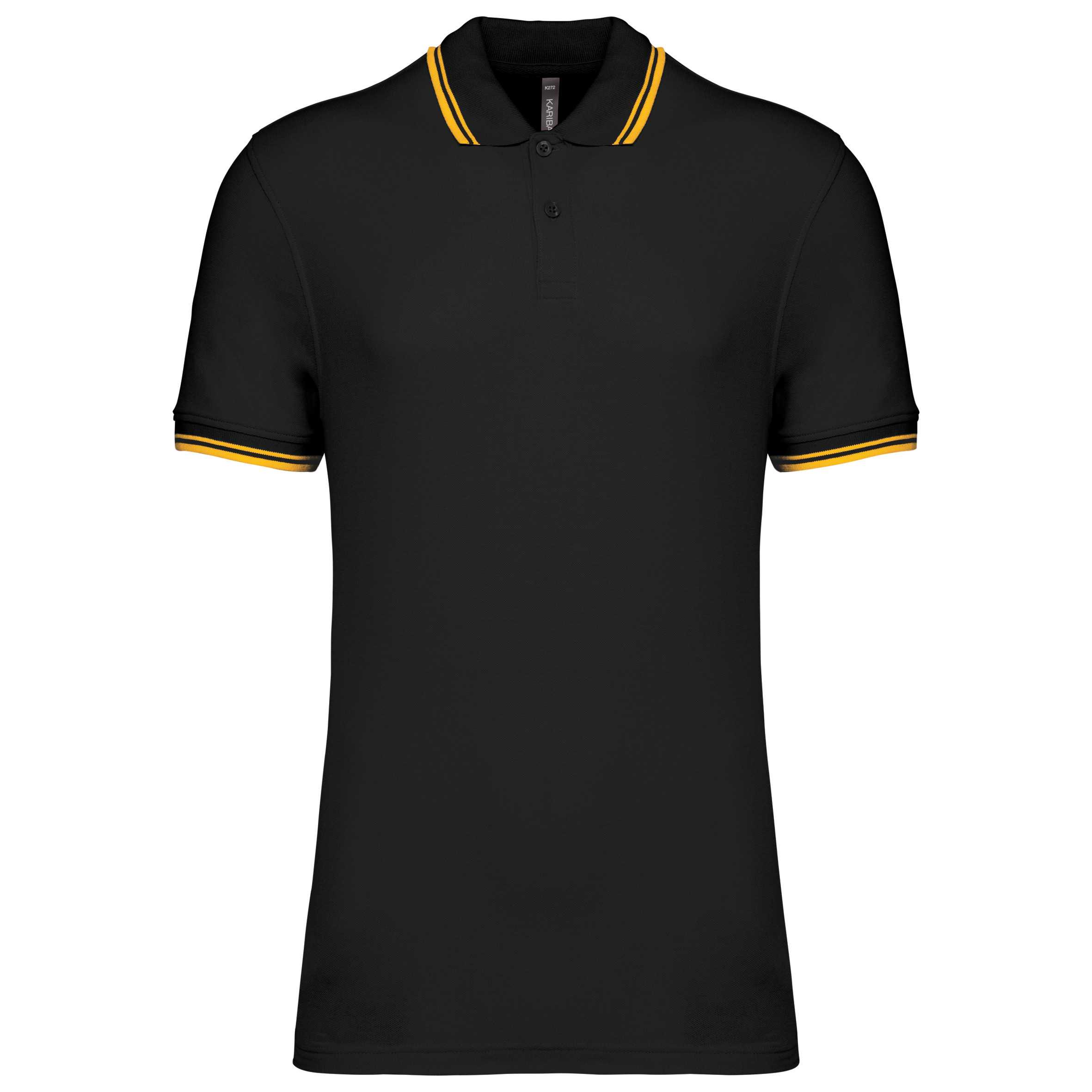Polo manga corta a rayas hombre Black / Yellow