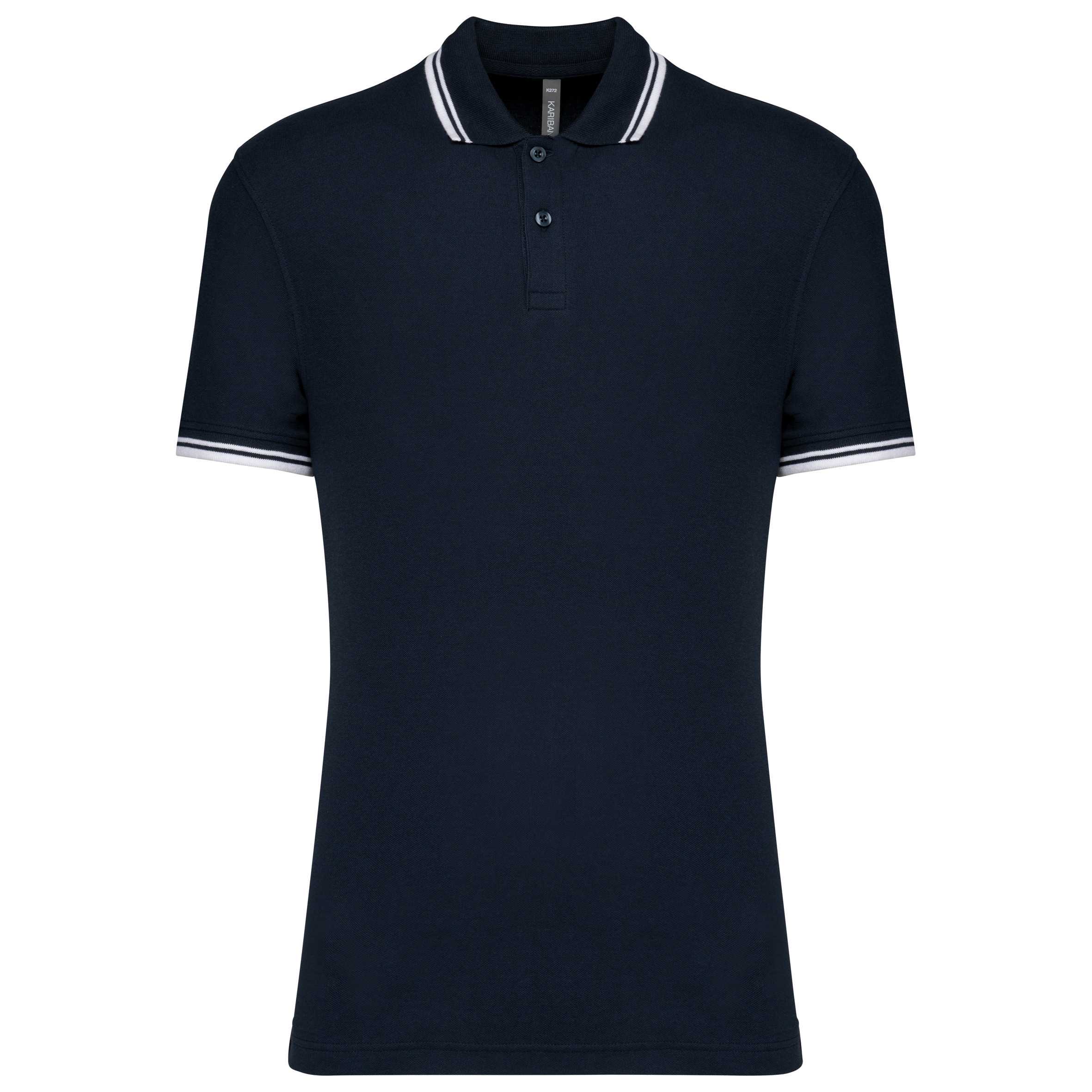 Polo manga corta a rayas hombre Navy / White