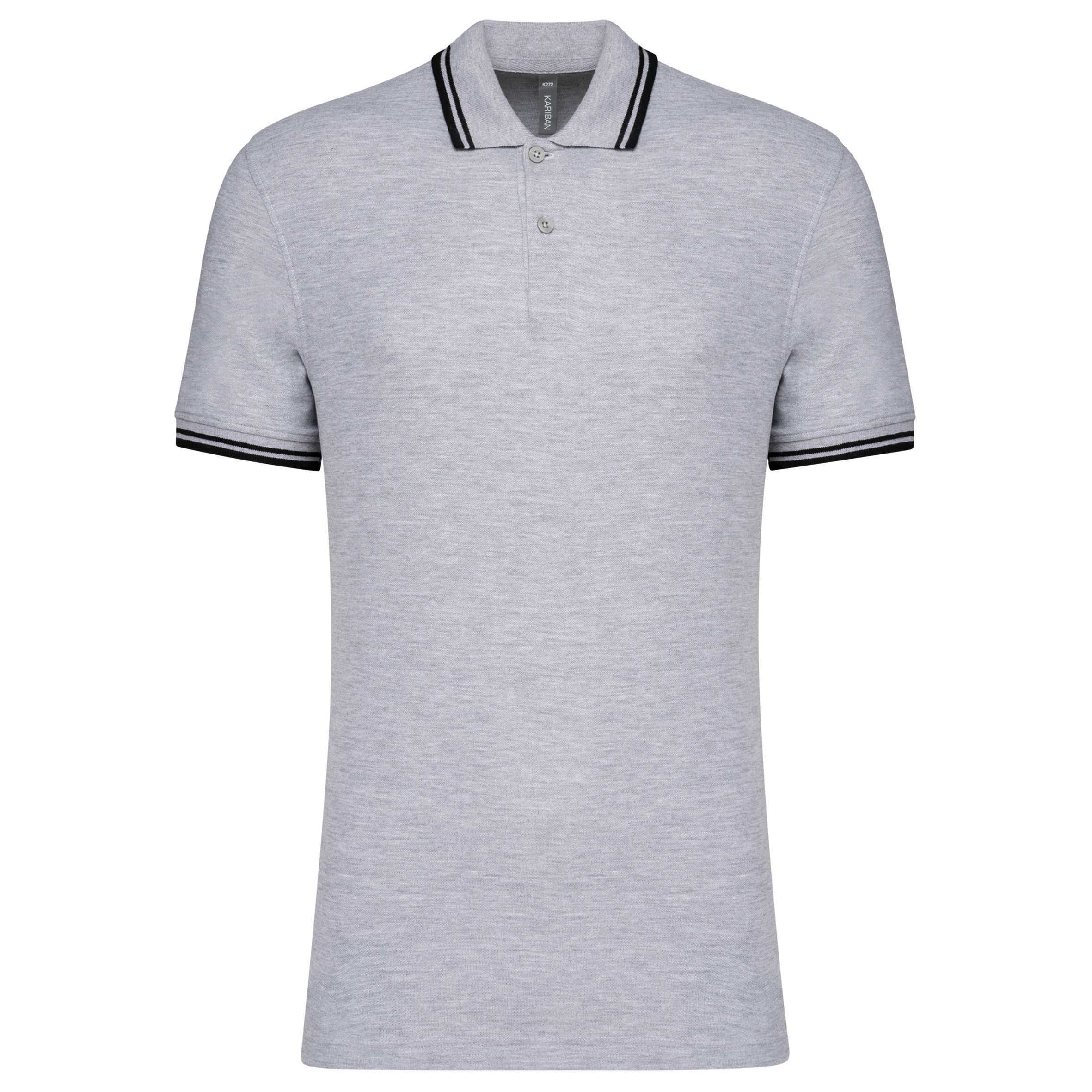 Polo manga corta a rayas hombre Oxford Grey / Black