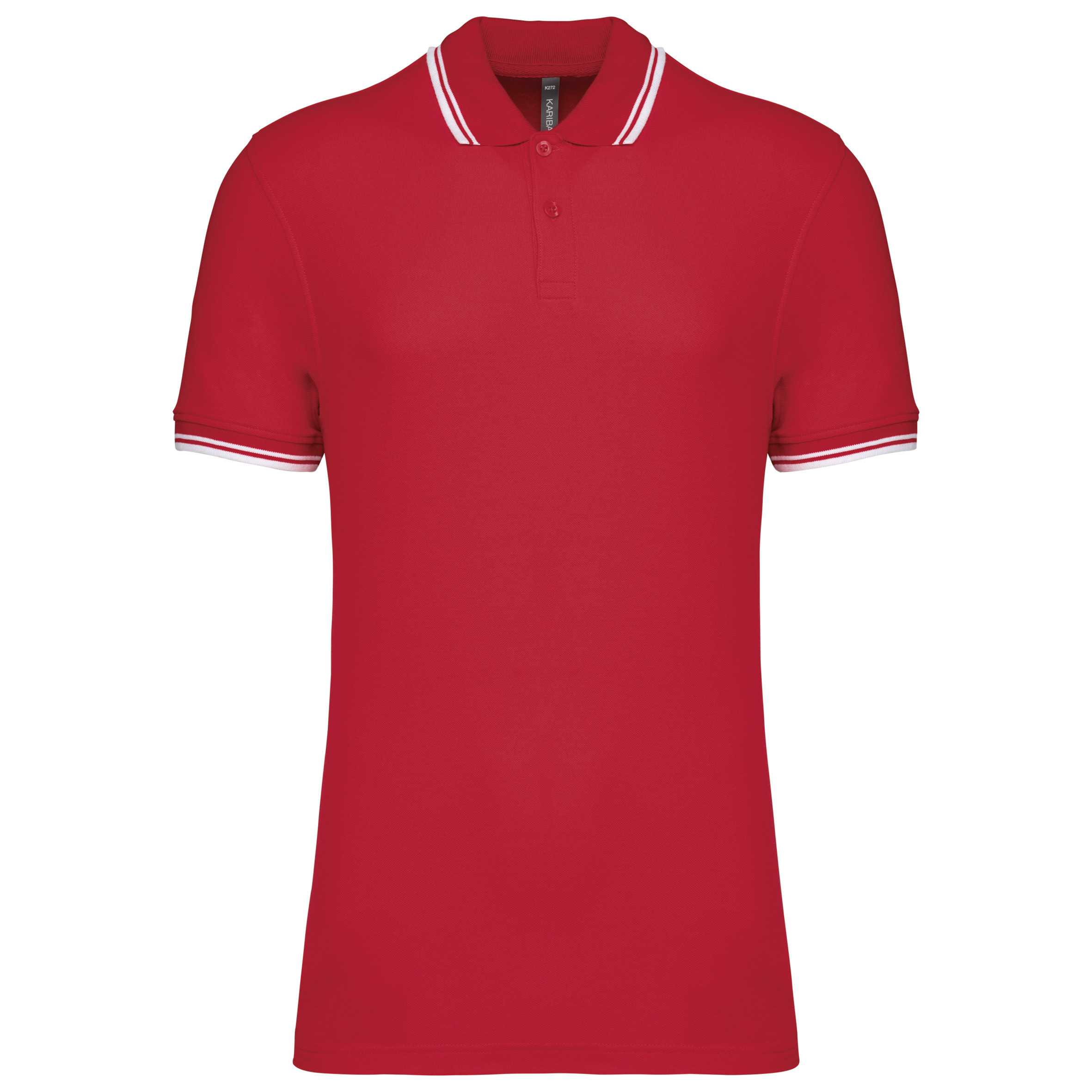 Polo manga corta a rayas hombre Red / White