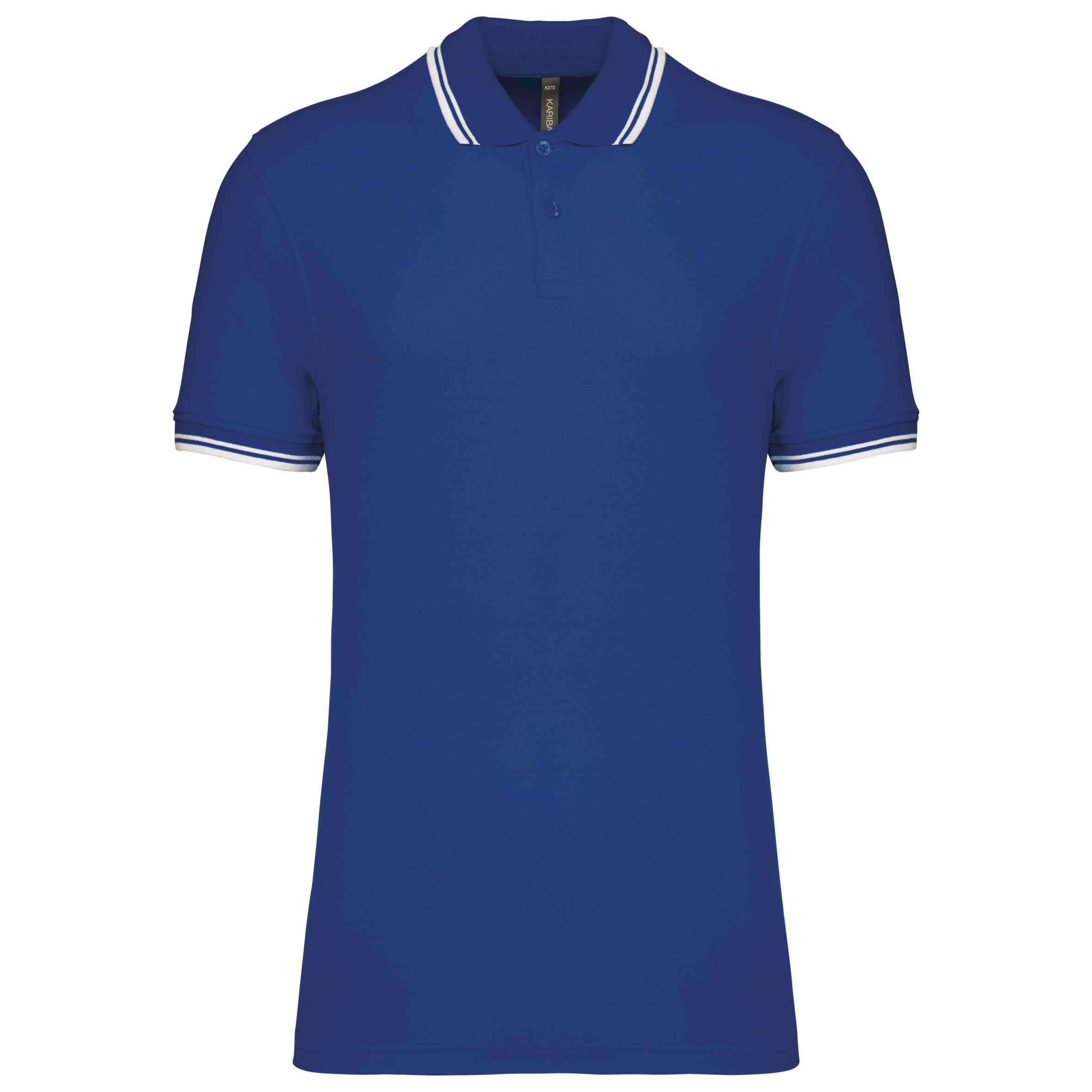 Polo manga corta a rayas hombre Royal Blue / White