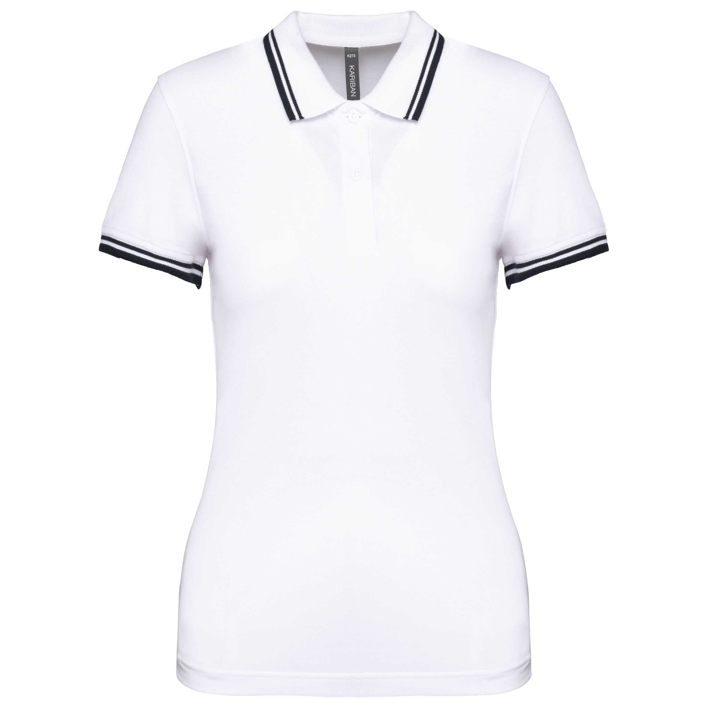 Polo manga corta a rayas mujer White / Navy