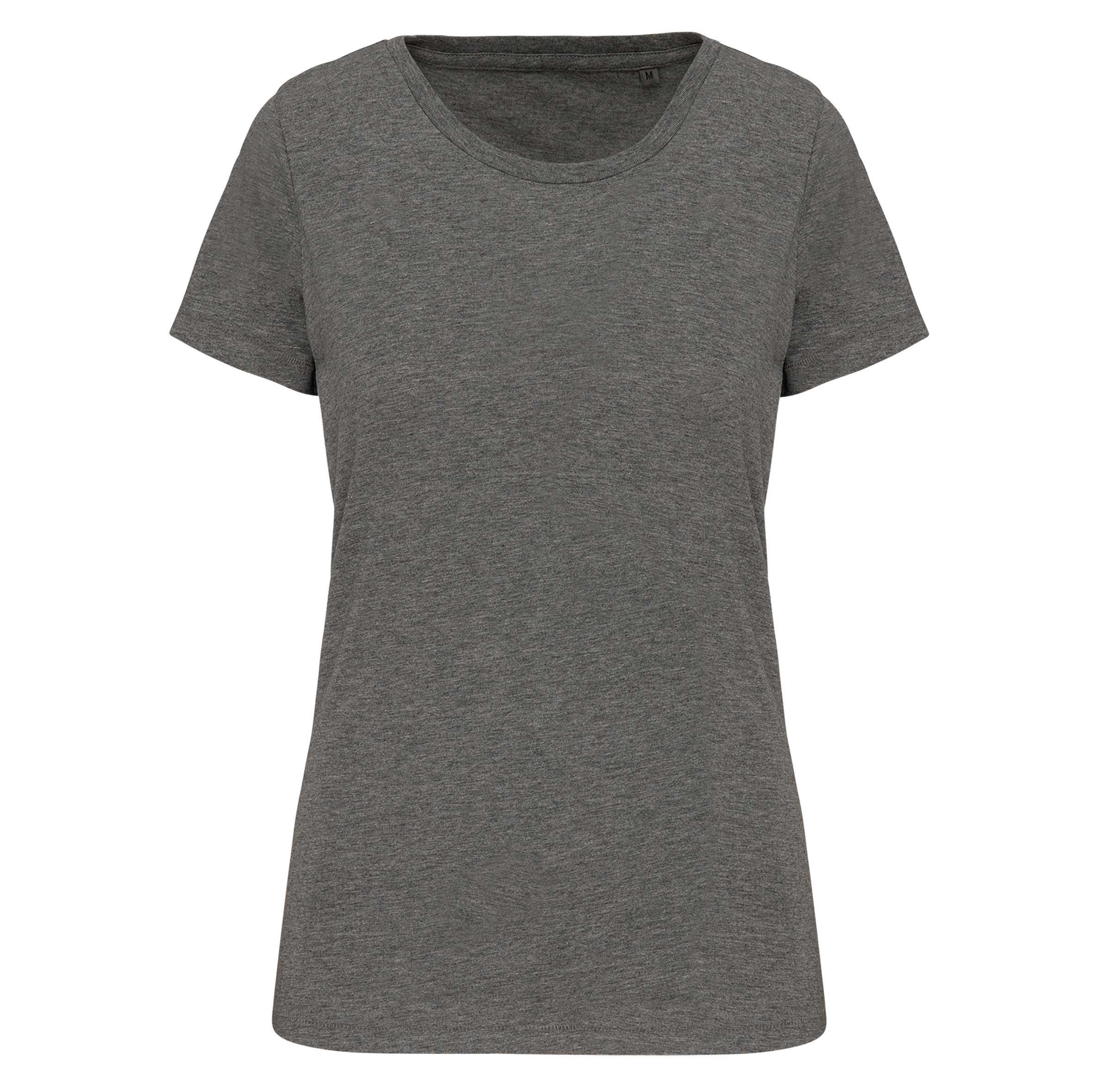 Camiseta Supima® cuello redondo maga corta mujer Grey Heather