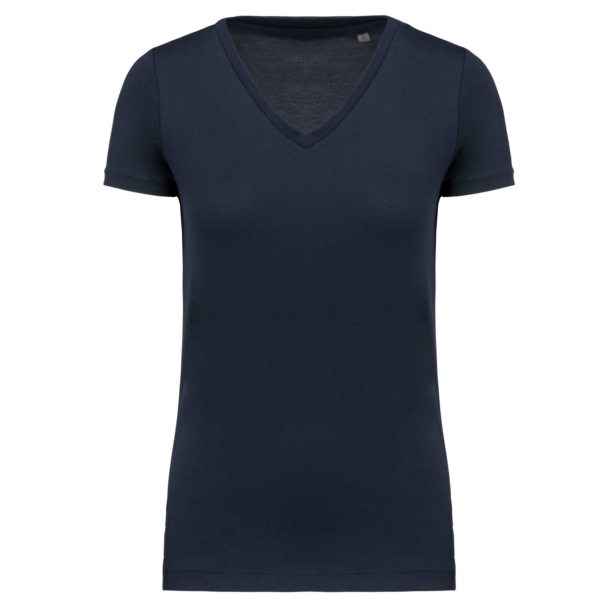 Camiseta Supima® cuello de pico manga corta mujer Navy