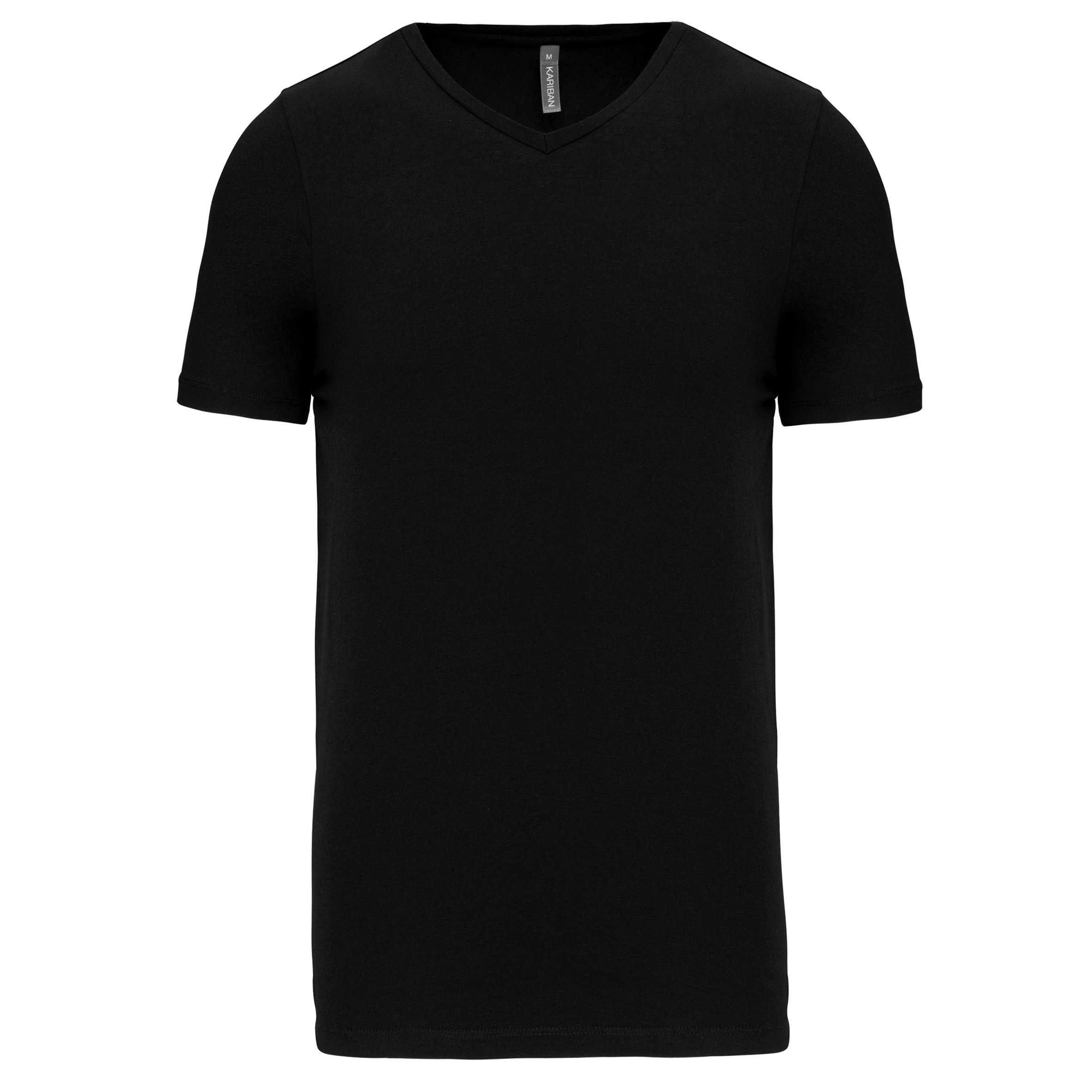 Camiseta con elastano cuello de pico hombre Black