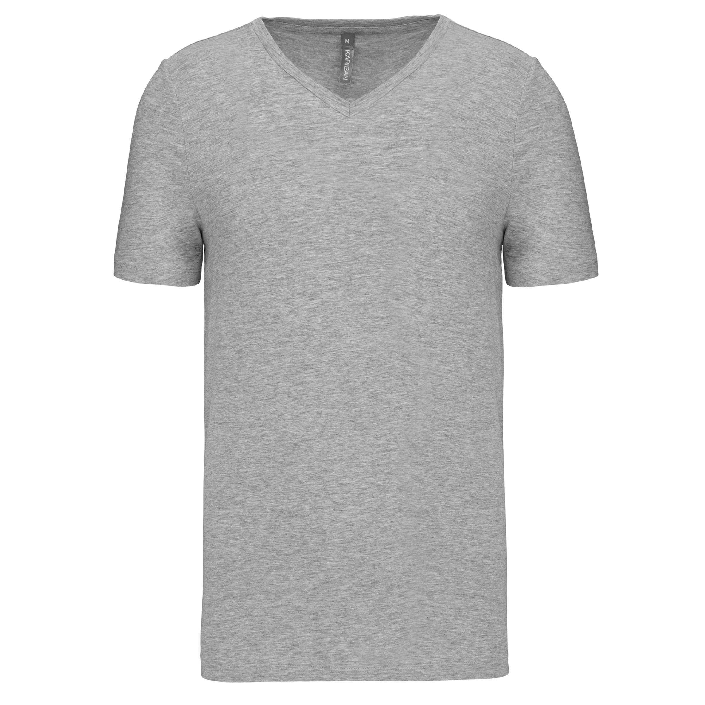 Camiseta con elastano cuello de pico hombre Light grey heather