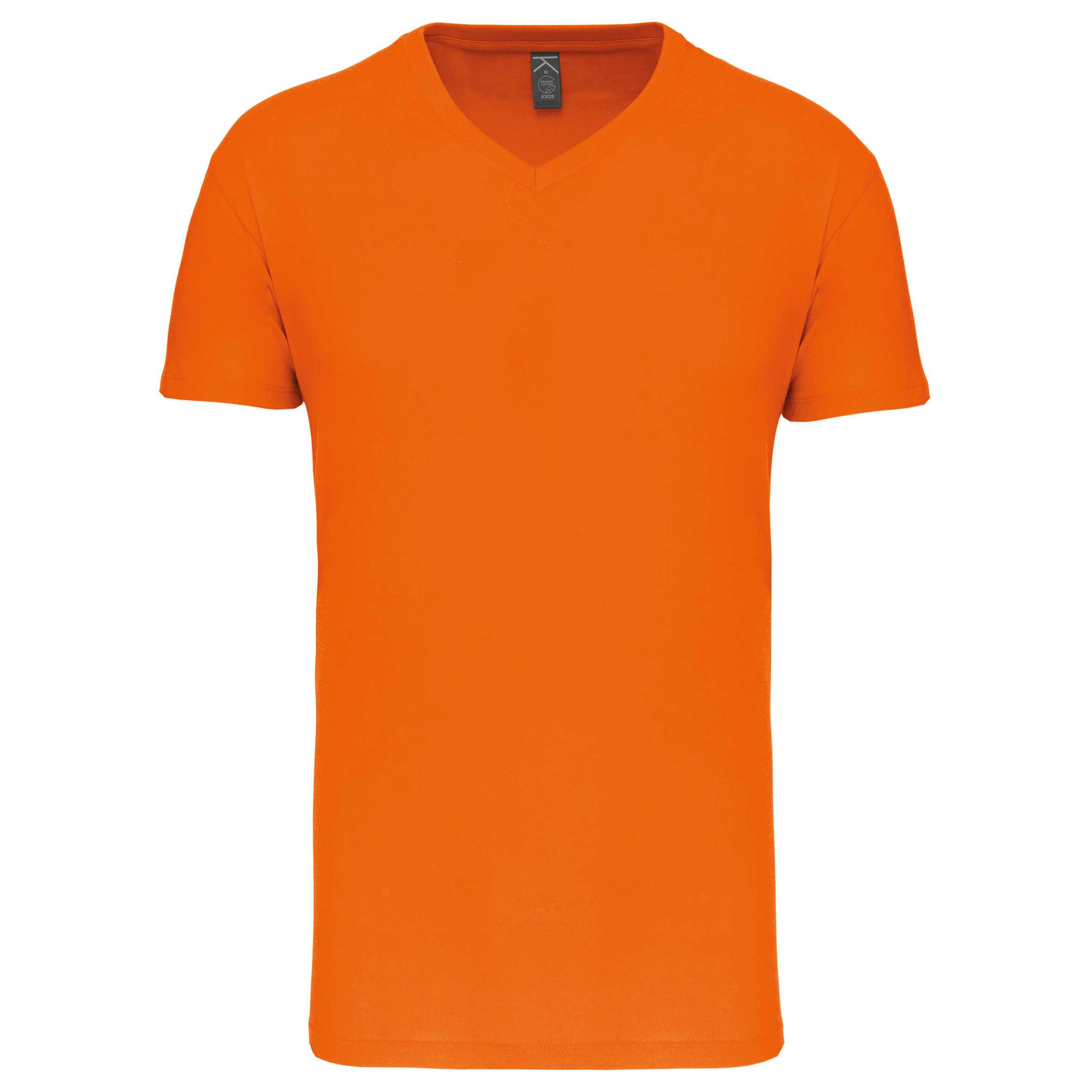 Camiseta BIO150IC cuello de pico hombre Orange