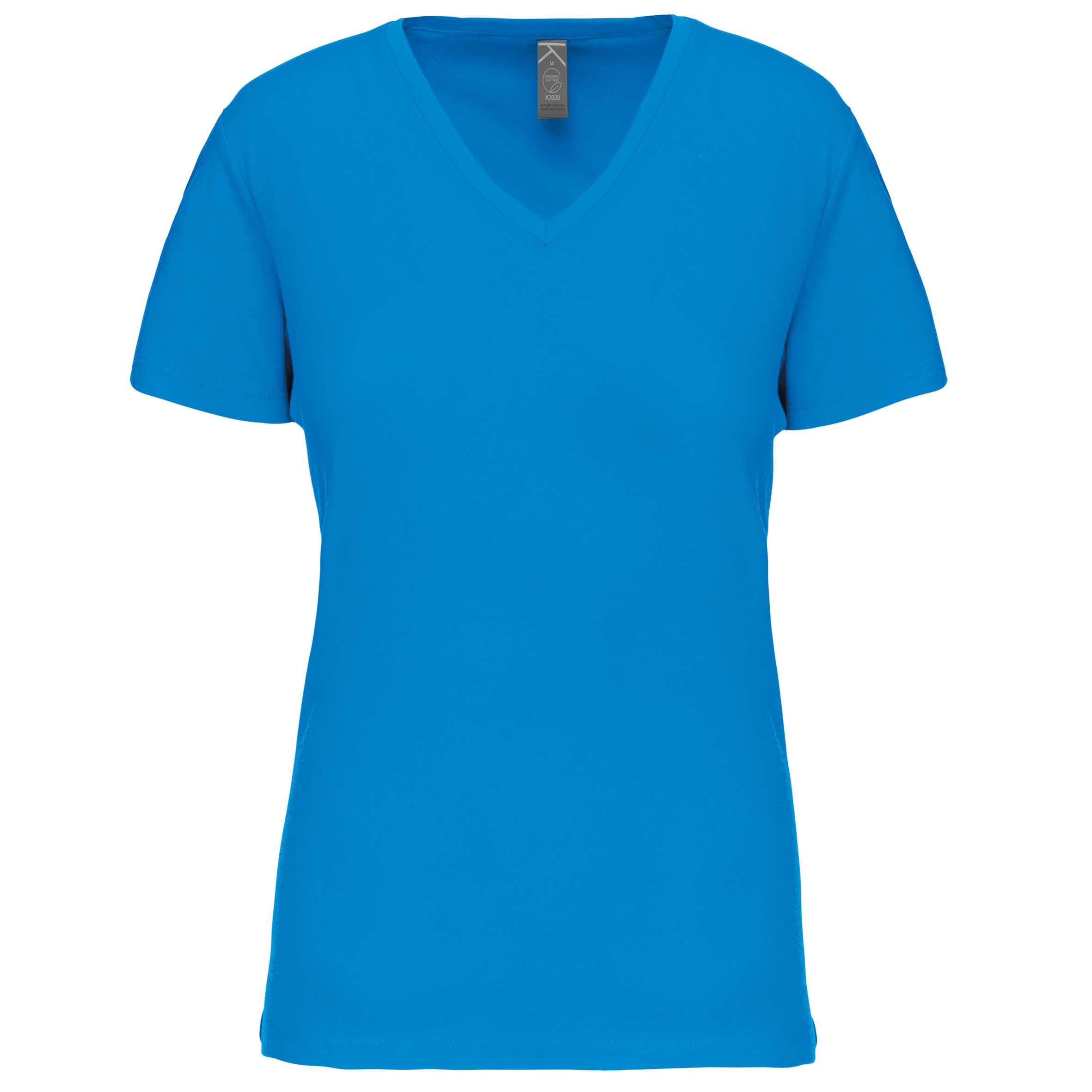 Camiseta BIO150IC cuello de pico mujer Tropical Blue