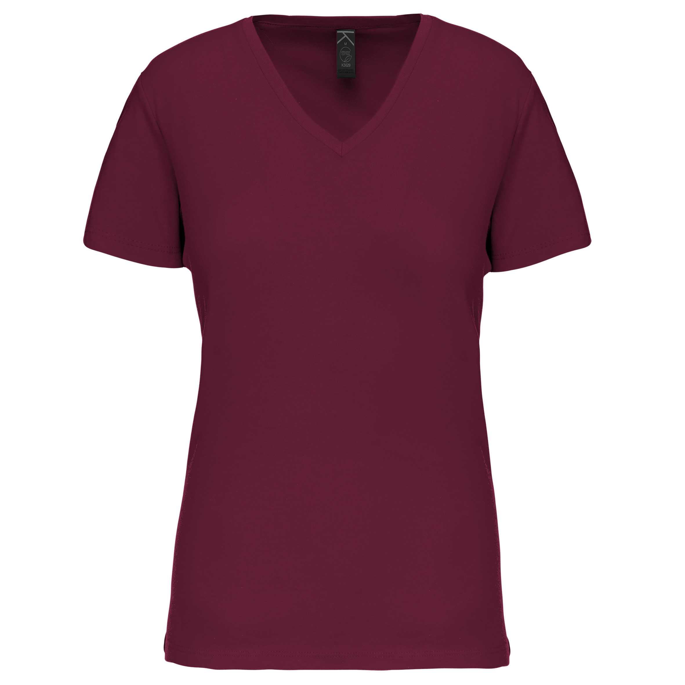 Camiseta BIO150IC cuello de pico mujer Wine