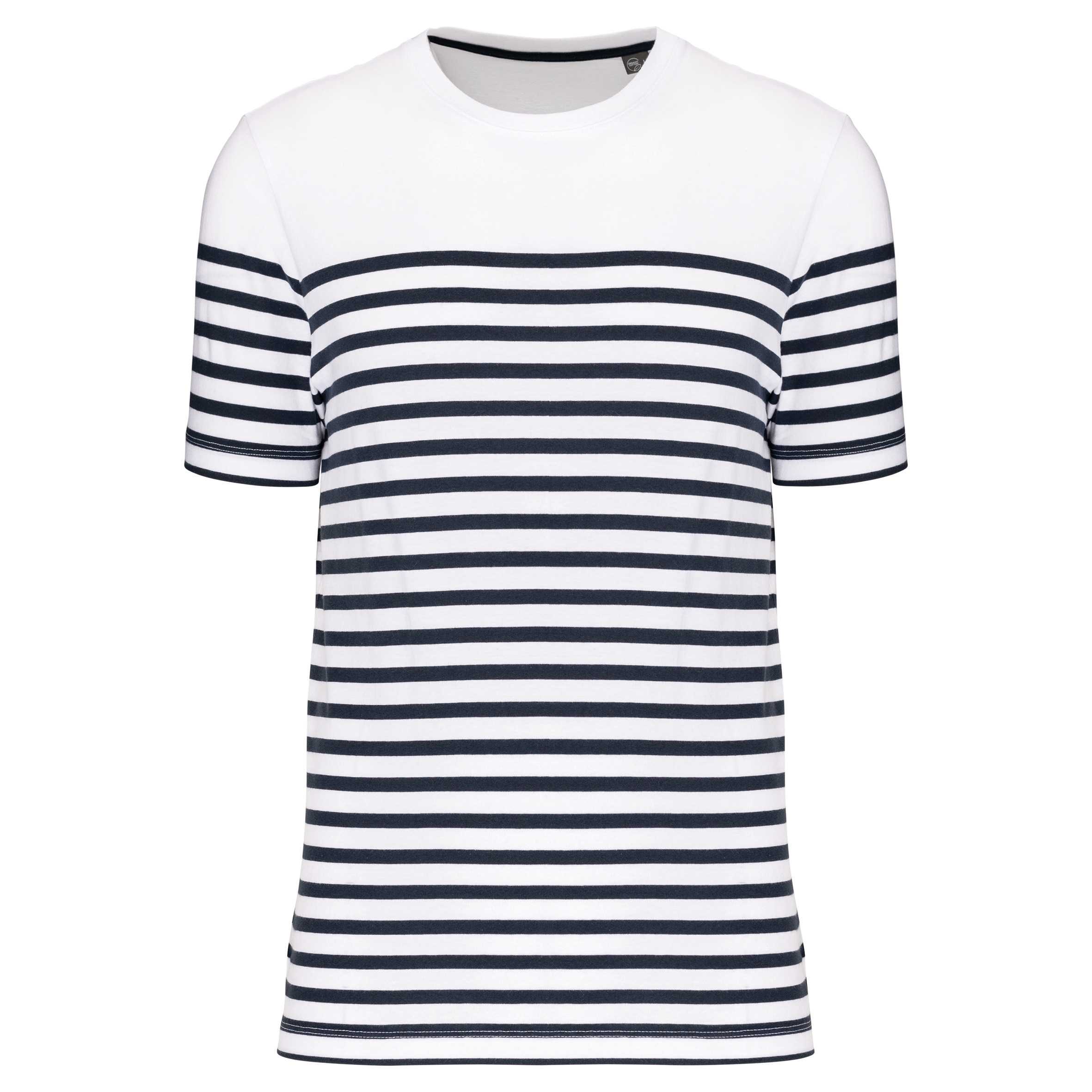Camiseta marinera algodón orgánico hombre White / Navy Stripes