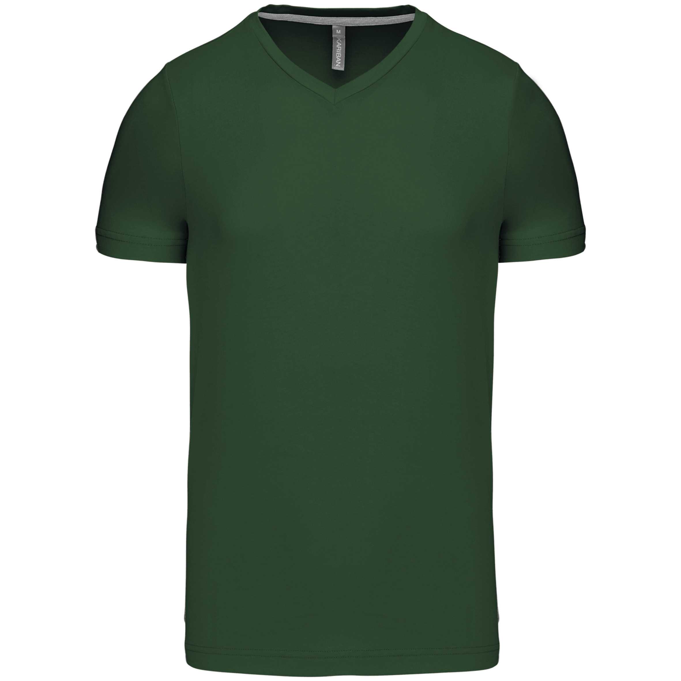 Camiseta de manga corta y cuello de pico Forest Green
