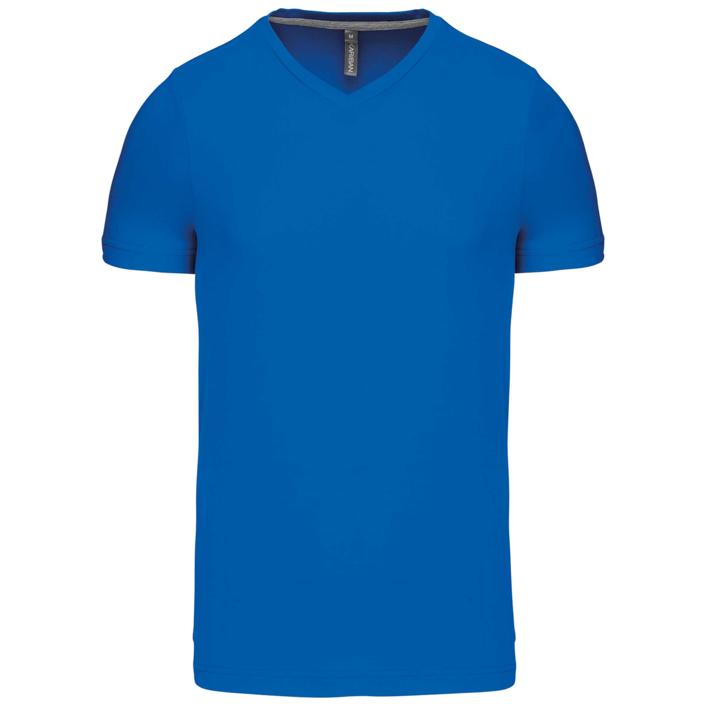 Camiseta de manga corta y cuello de pico Light Royal Blue
