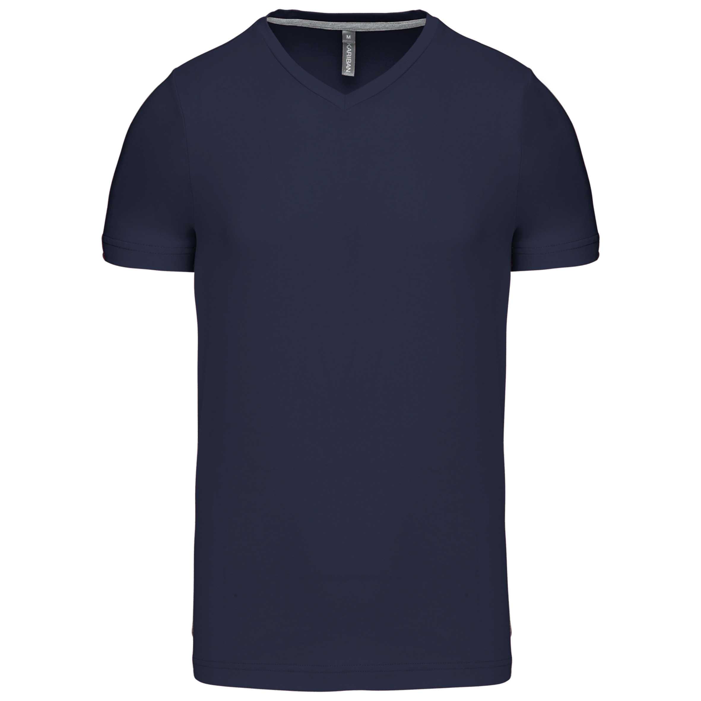 Camiseta de manga corta y cuello de pico Navy