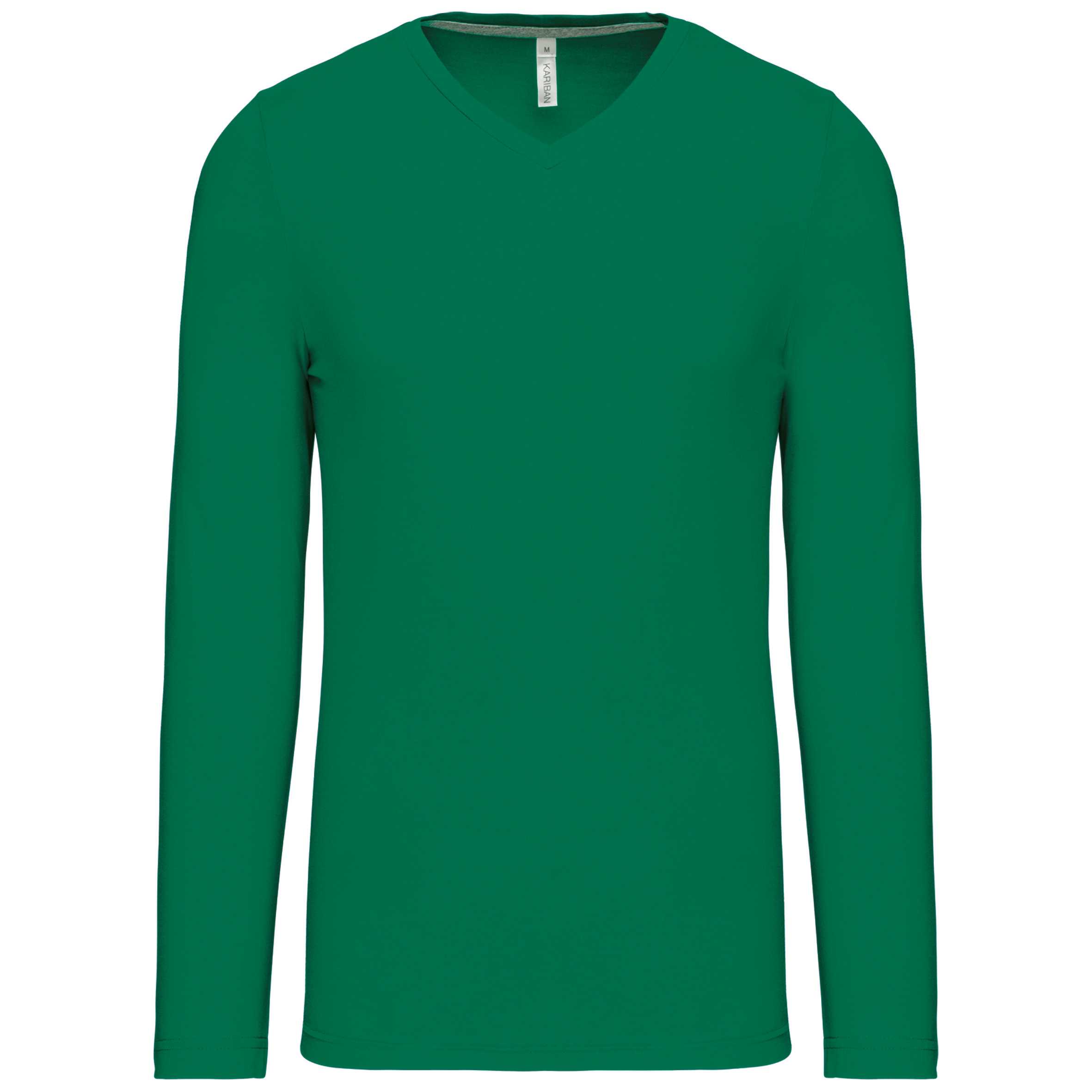 Camiseta de manga larga y cuello de pico de hombre Kelly Green