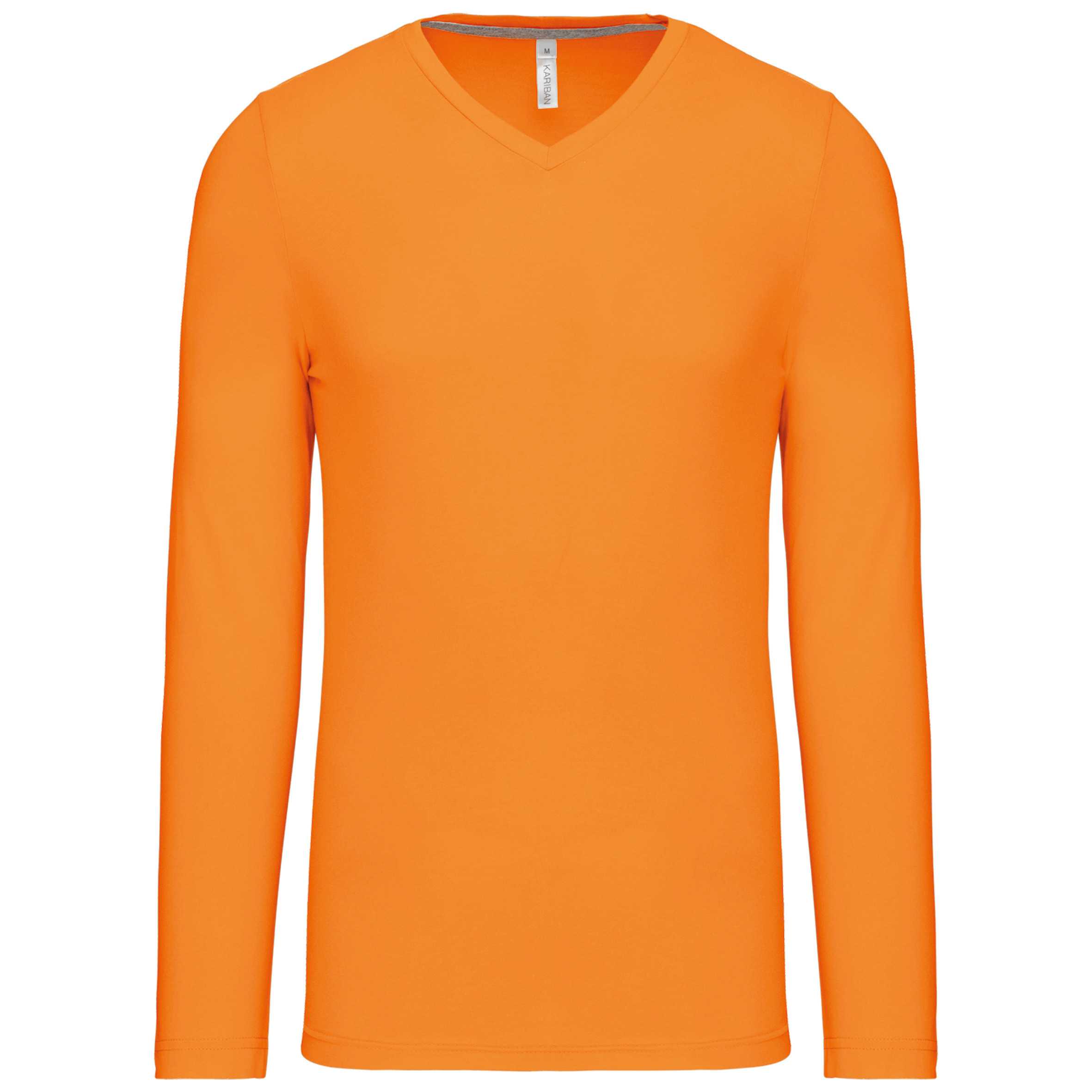 Camiseta de manga larga y cuello de pico de hombre Orange