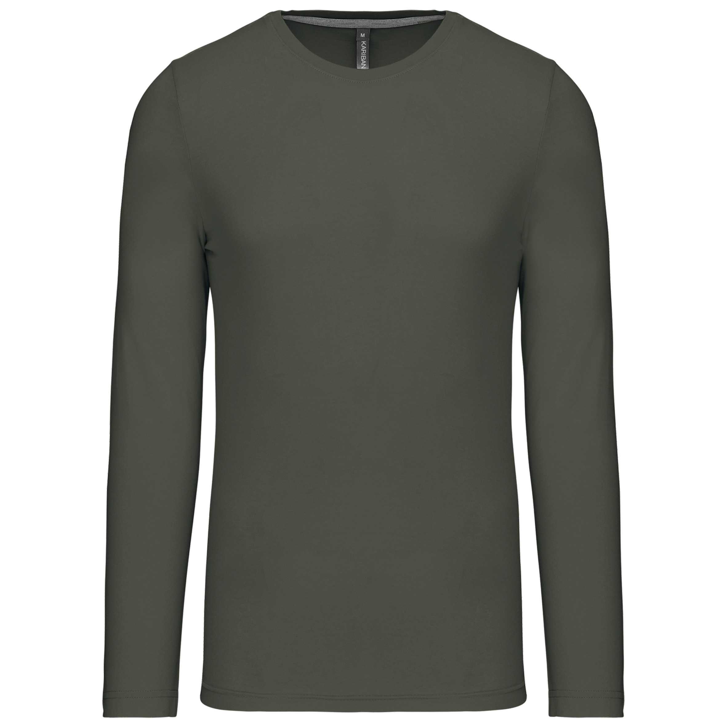 Camiseta de maga larga y cuello redondo hombre Dark Khaki