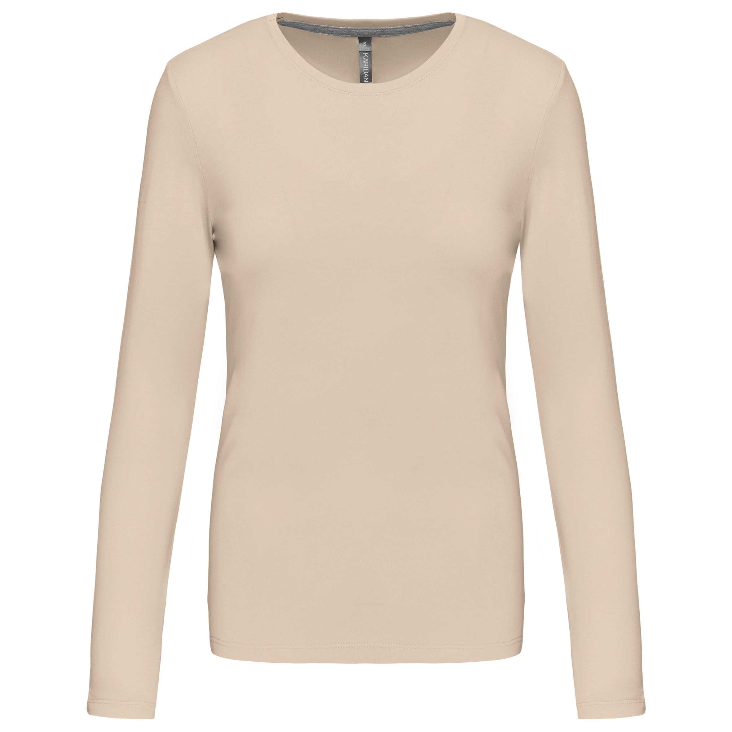 Camiseta de manga larga y cuello redondo de mujer Light Sand