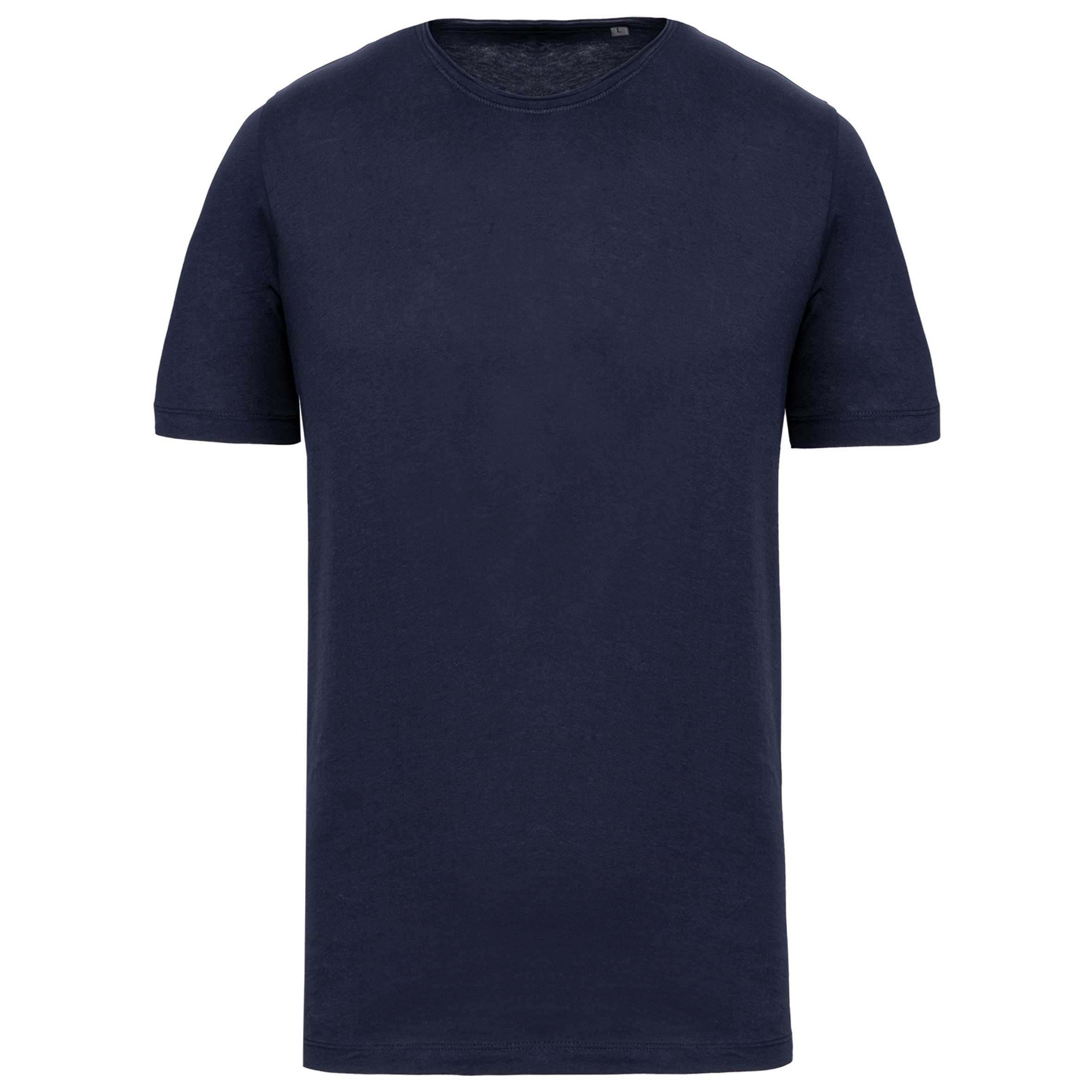 Camiseta orgánica con cuello sin costuras y manga corta hombre Navy