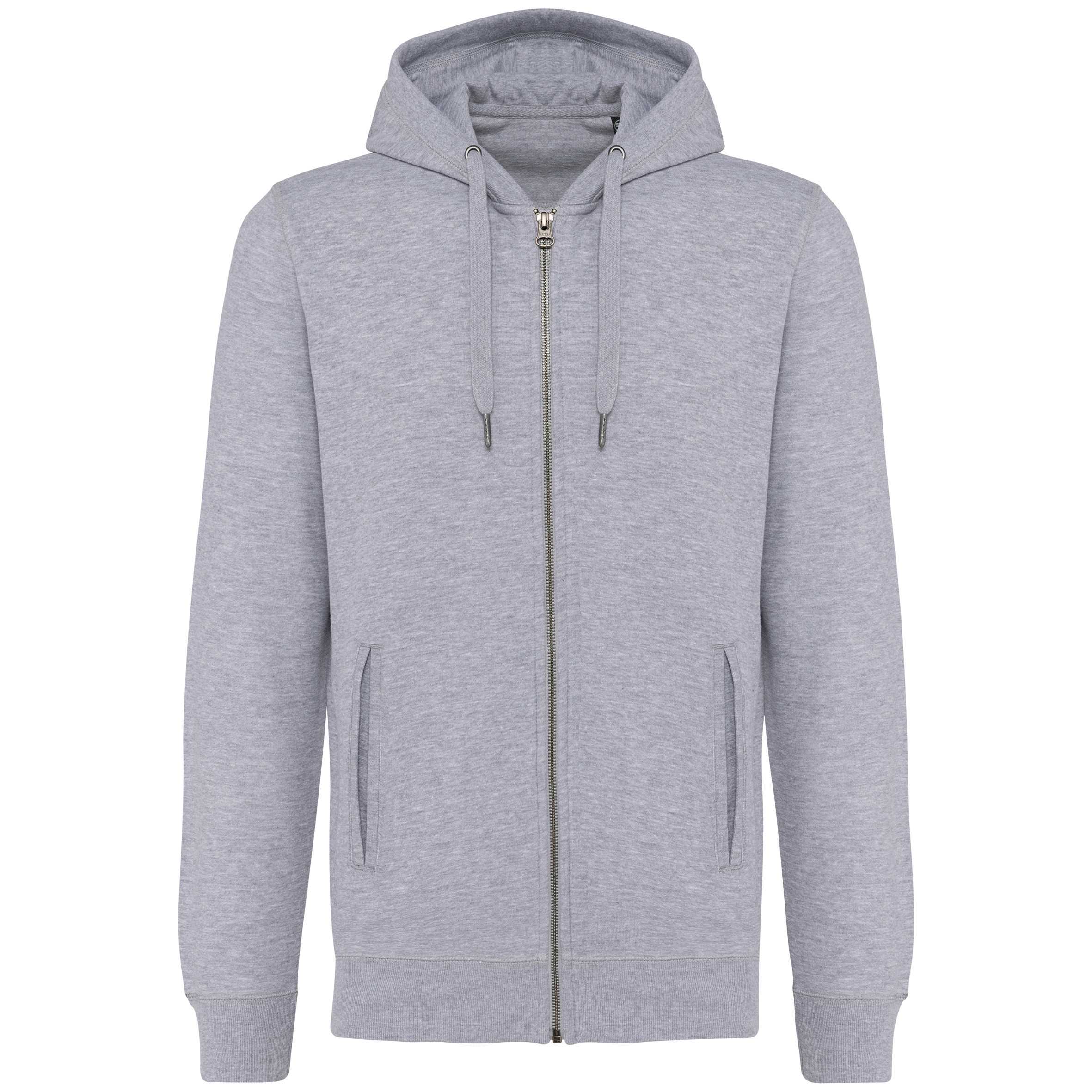 Sudadera ecorresponsable french terry - capucha y cremallera - Unisex Oxford Grey