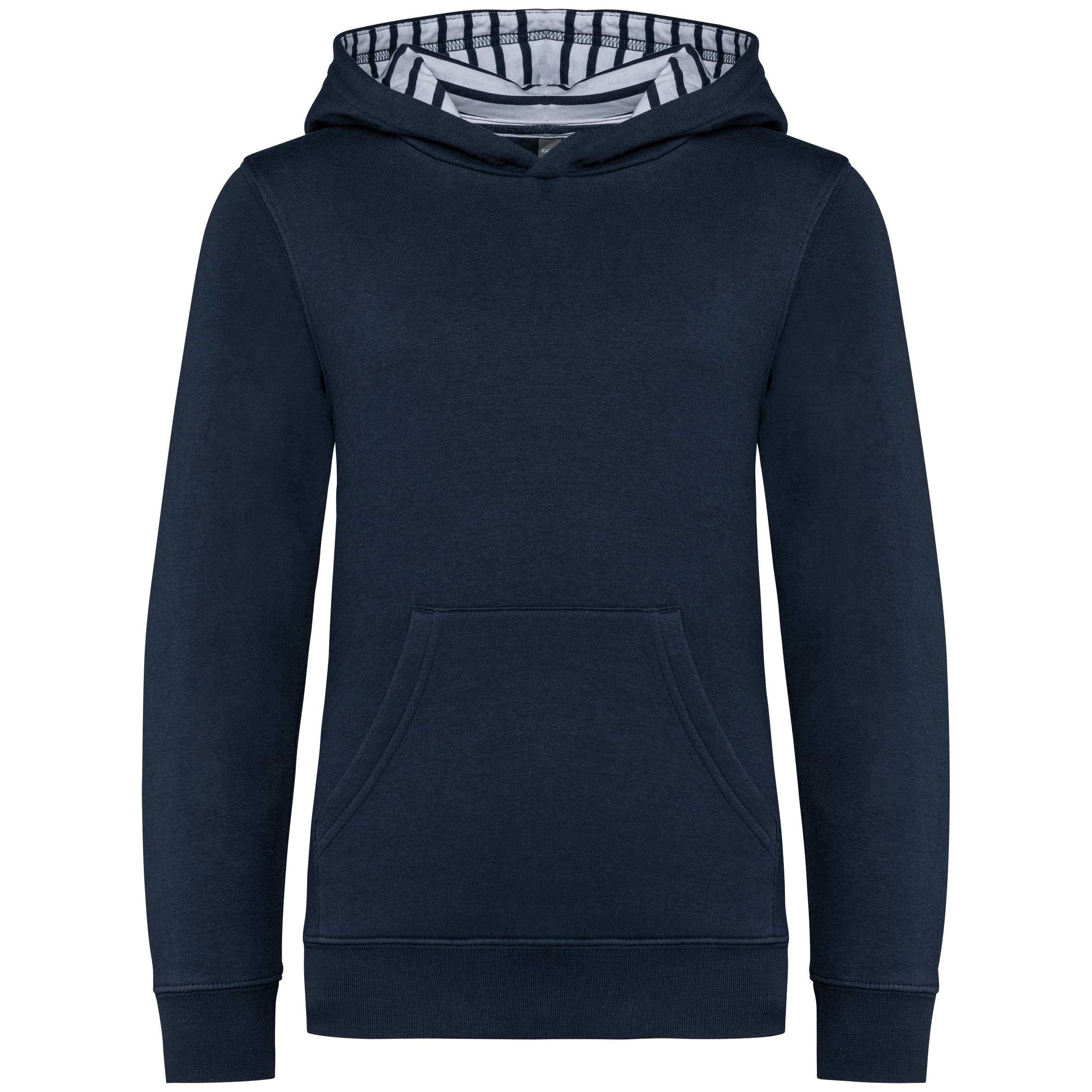 Sudadera con capucha de forro contrastado infantil Navy / Mariniere