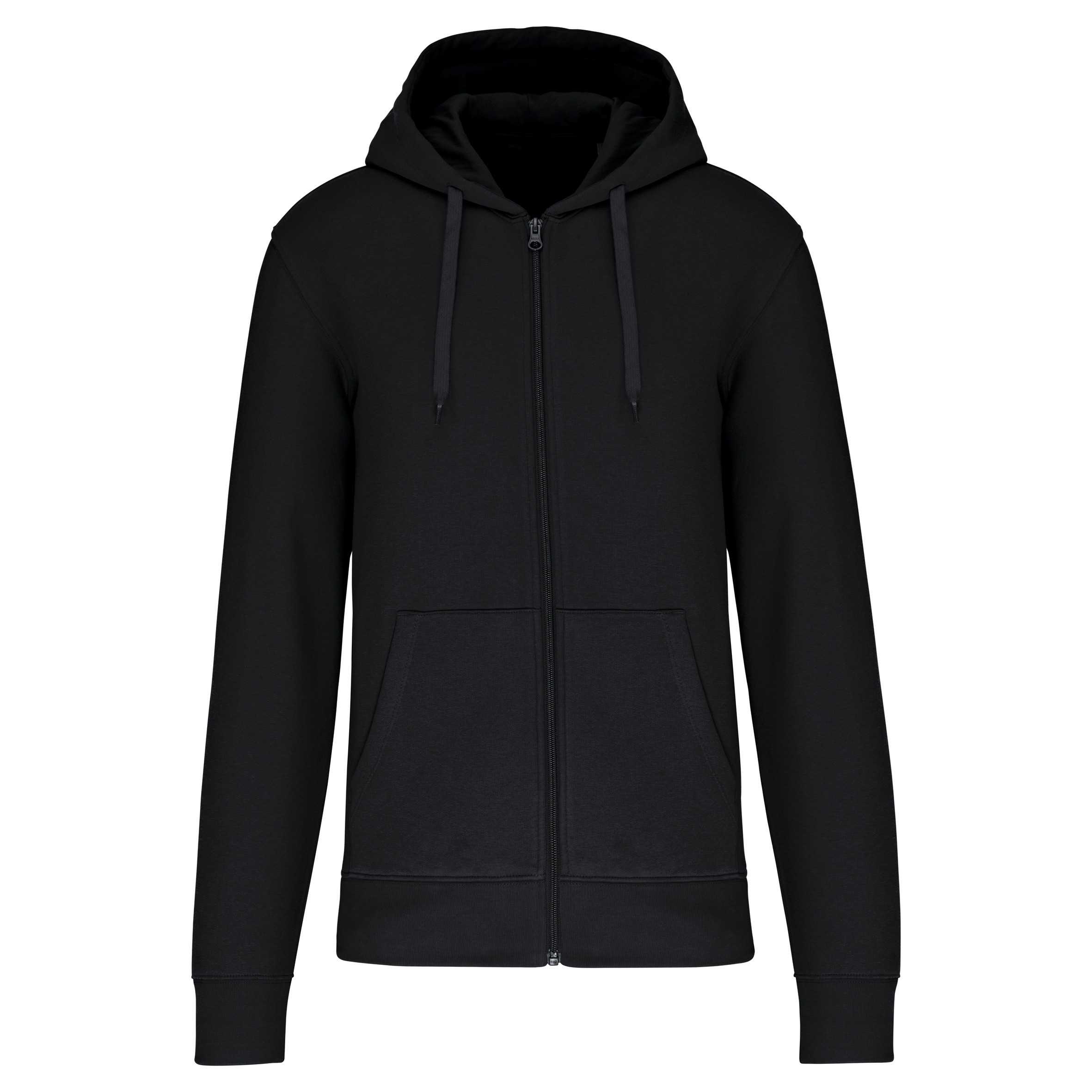 Sudadera con capucha y cremallera ecorresponsable hombre Black