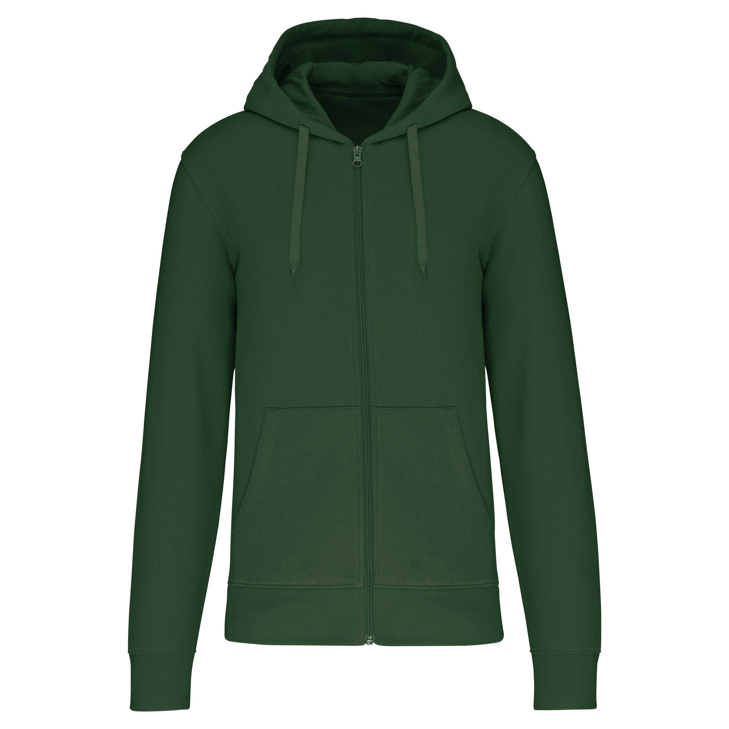 Sudadera con capucha y cremallera ecorresponsable hombre Forest Green
