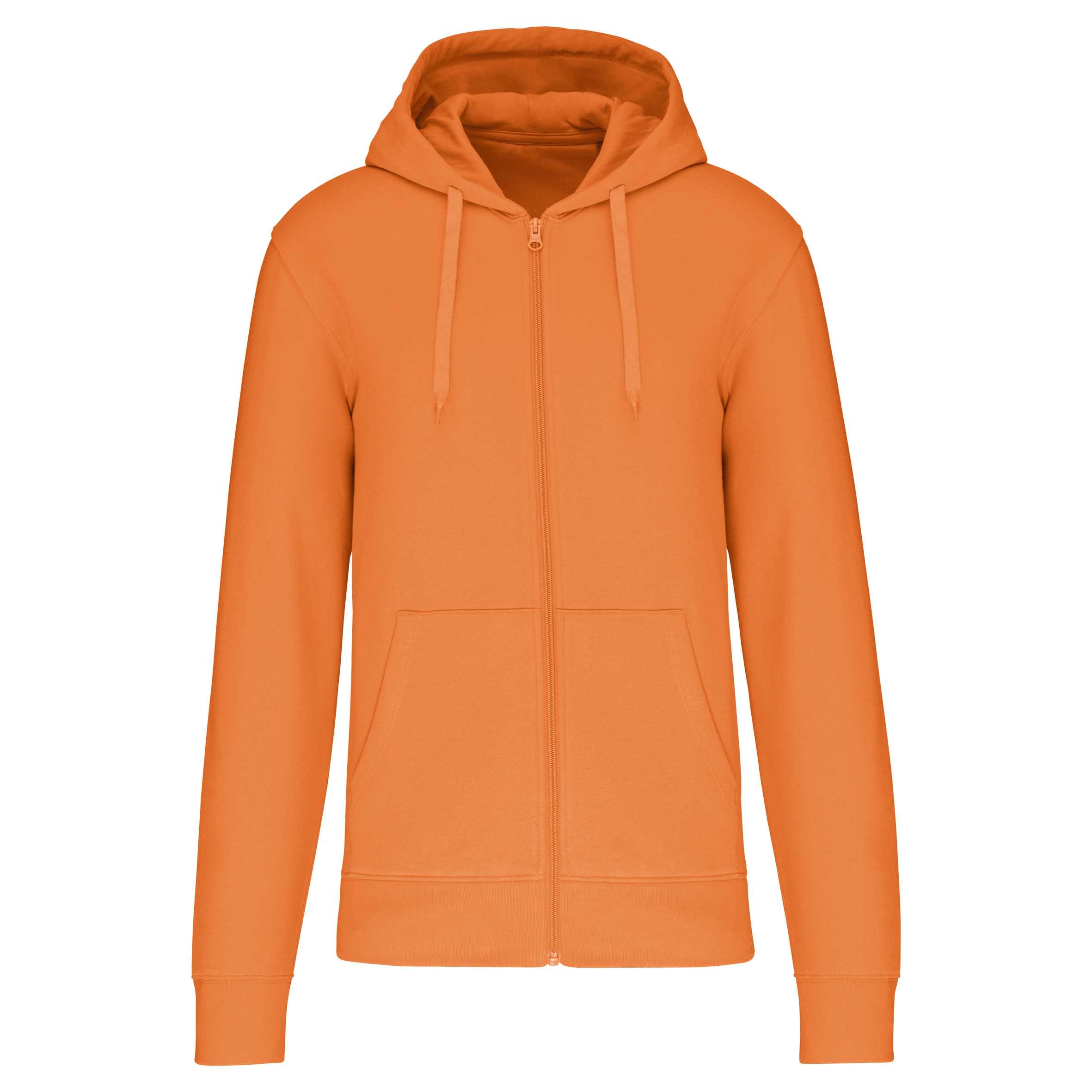 Sudadera con capucha y cremallera ecorresponsable hombre Light Orange