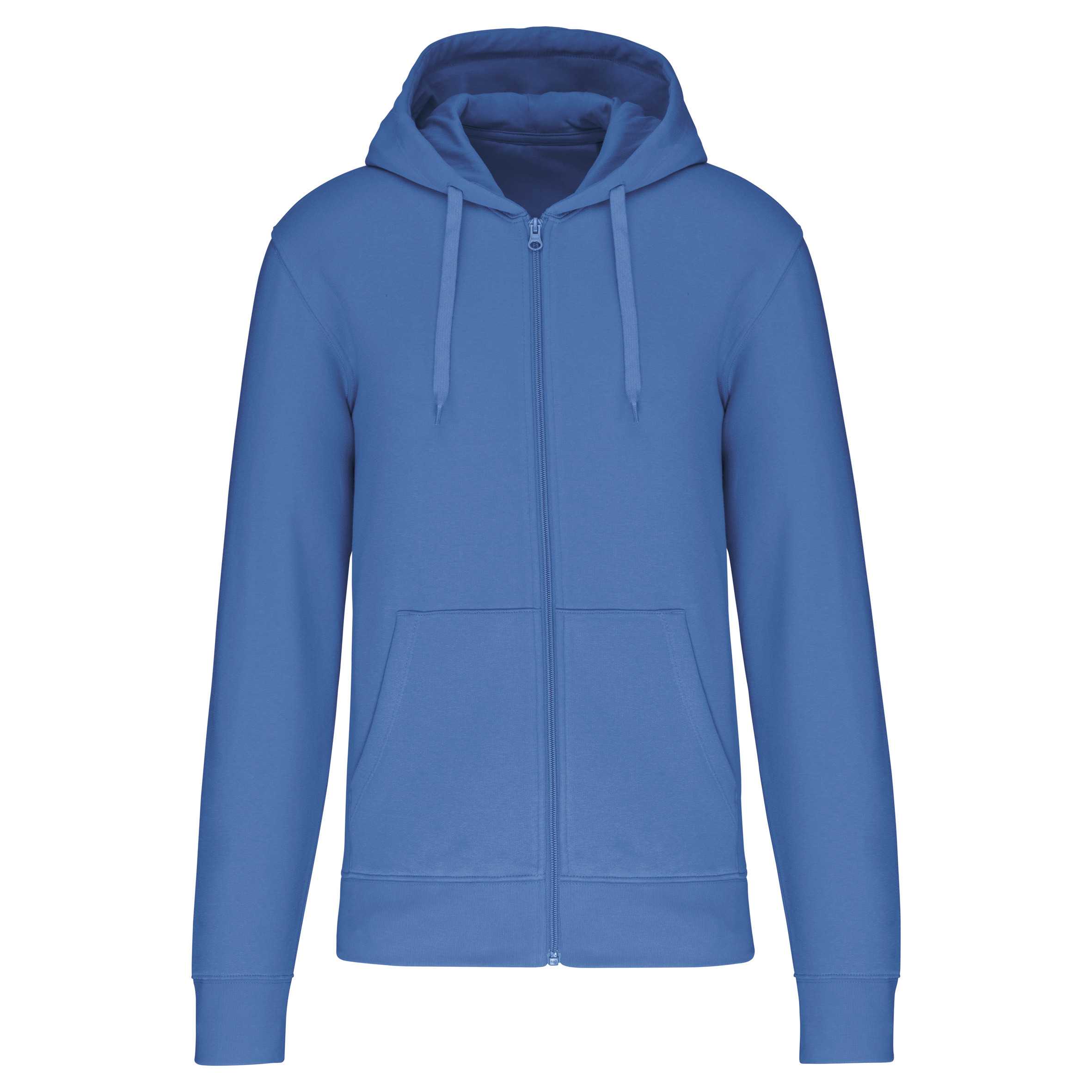 Sudadera con capucha y cremallera ecorresponsable hombre Light Royal Blue