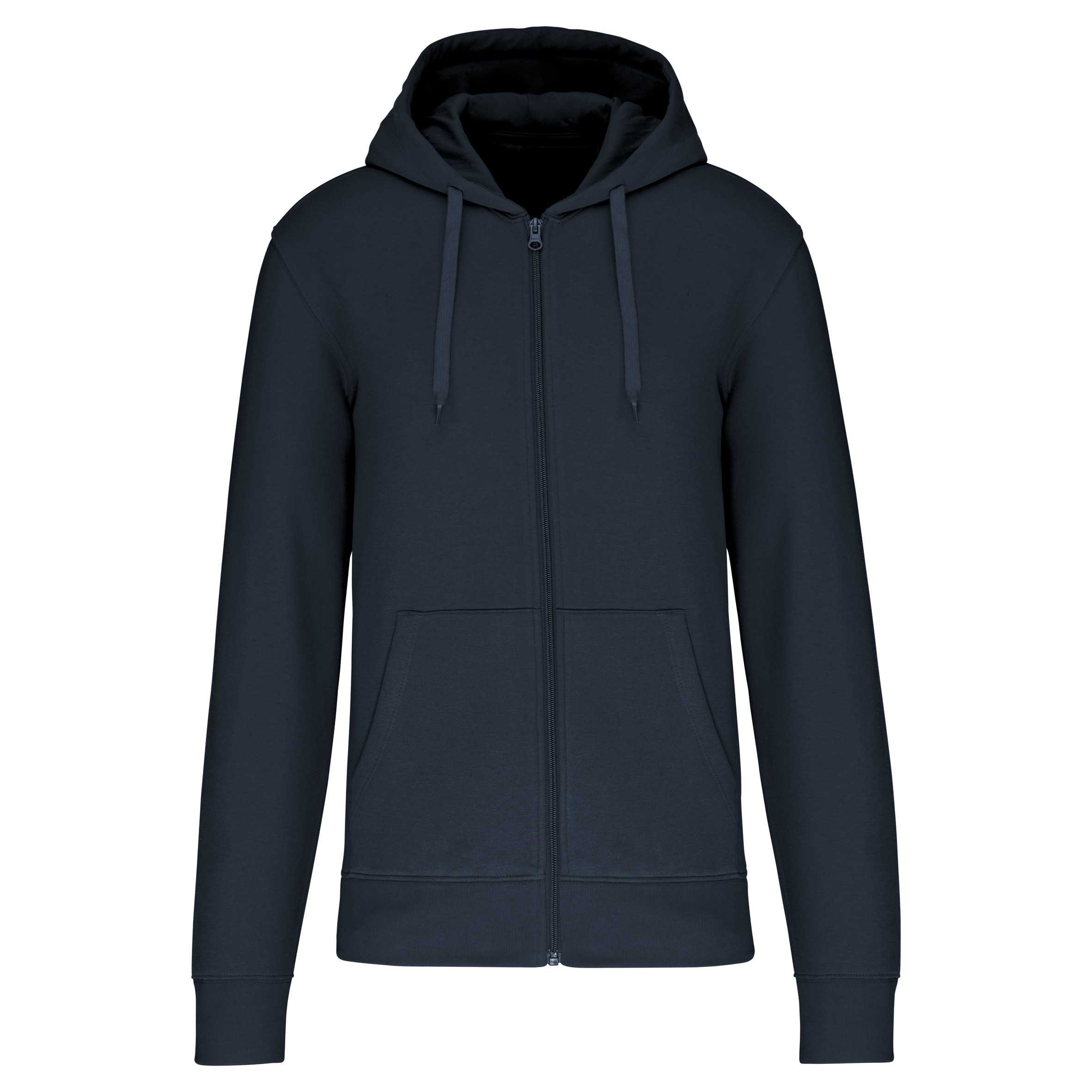 Sudadera con capucha y cremallera ecorresponsable hombre Navy