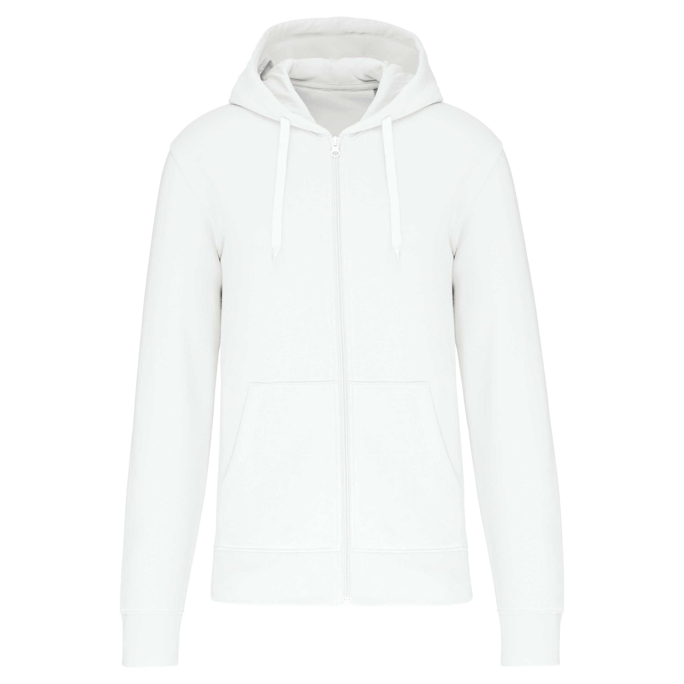 Sudadera con capucha y cremallera ecorresponsable hombre White